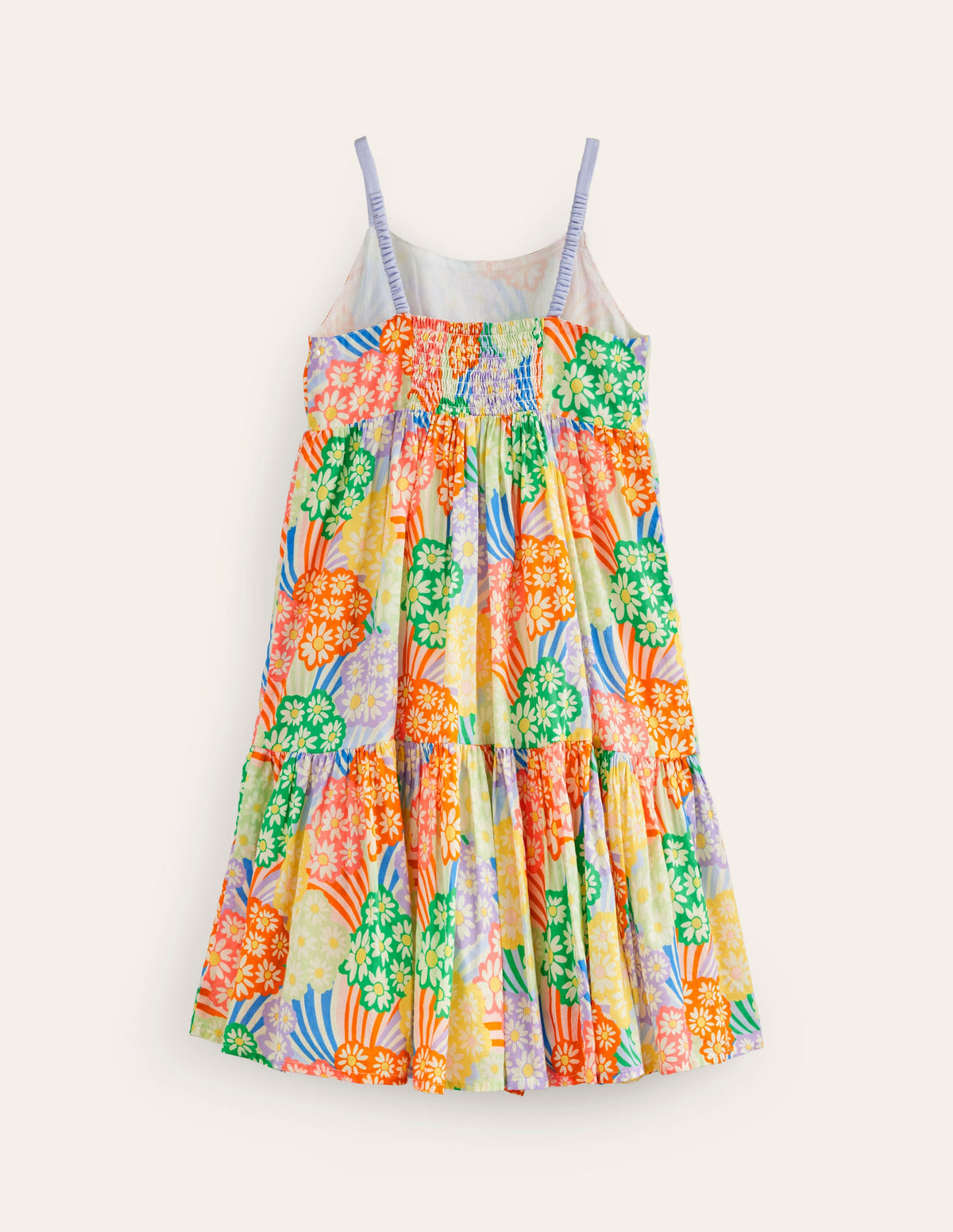 Tiered Twirly Sundress-Multi Rainbow Daisies - Image 2