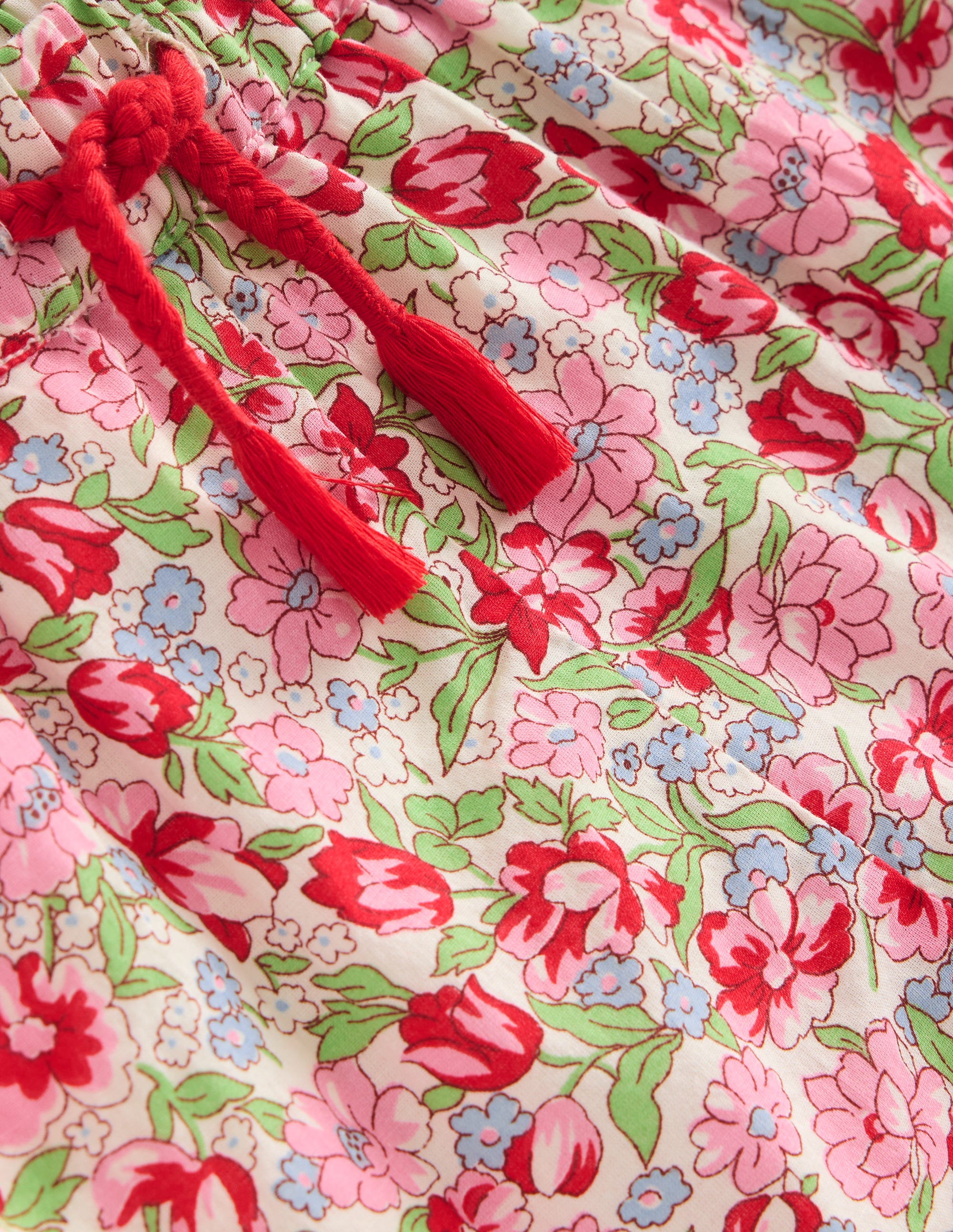 Gewebte Shorts mit Rüschensaum-Kaugummi Pfingstrose Blumenmuster - Image 3