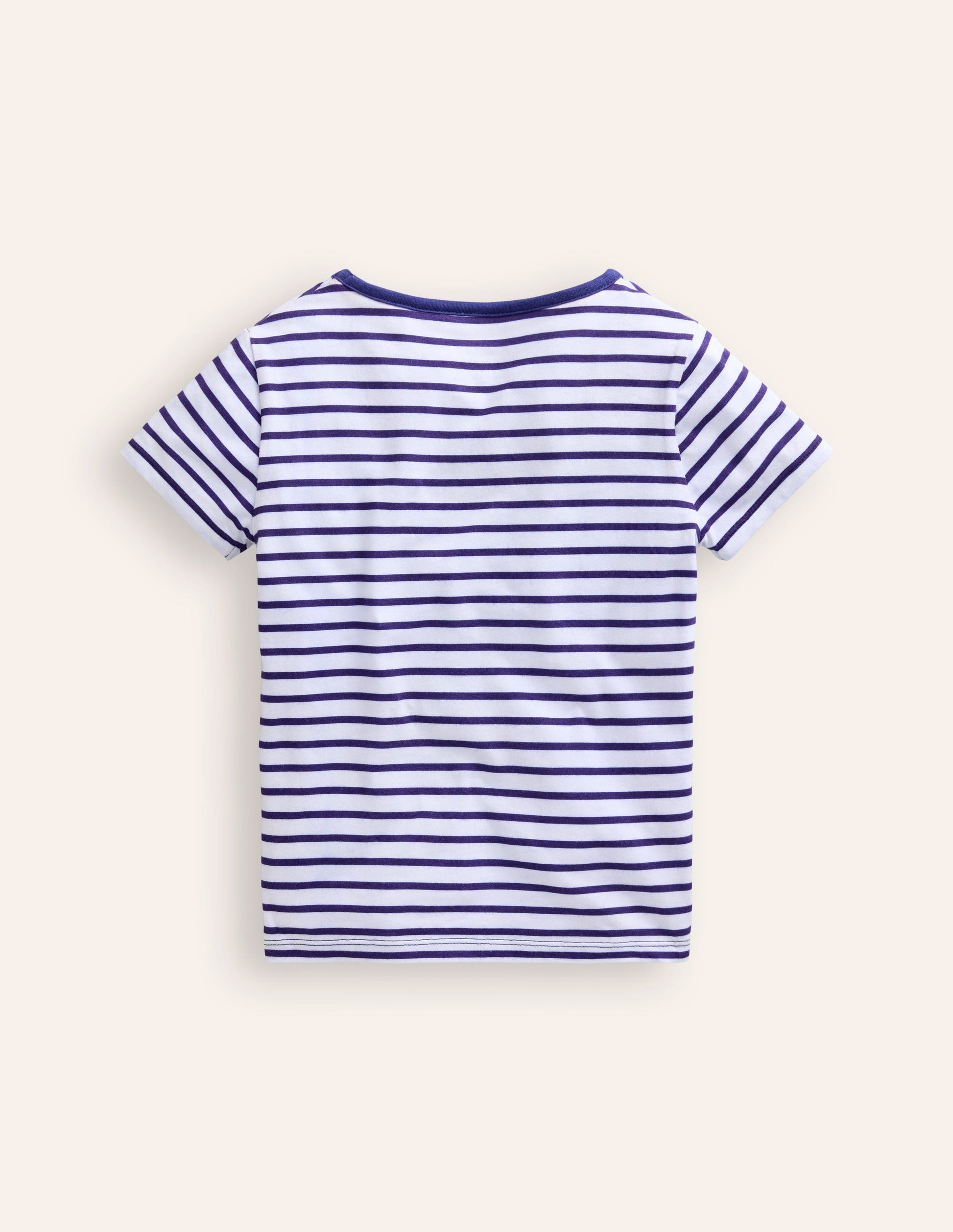 Kurzärmeliges T-Shirt mit Applikation-Naturweiß / Steuerbord Streifen Boot-2