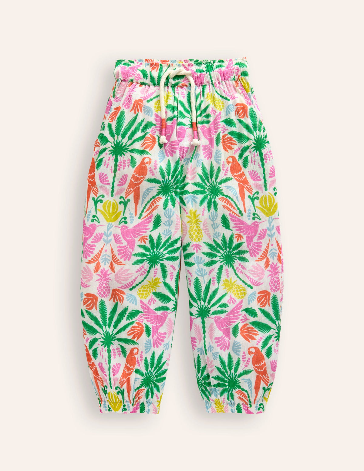 Pantalon de vacances fuselé-Palmier arc-en-ciel multi - Image 1