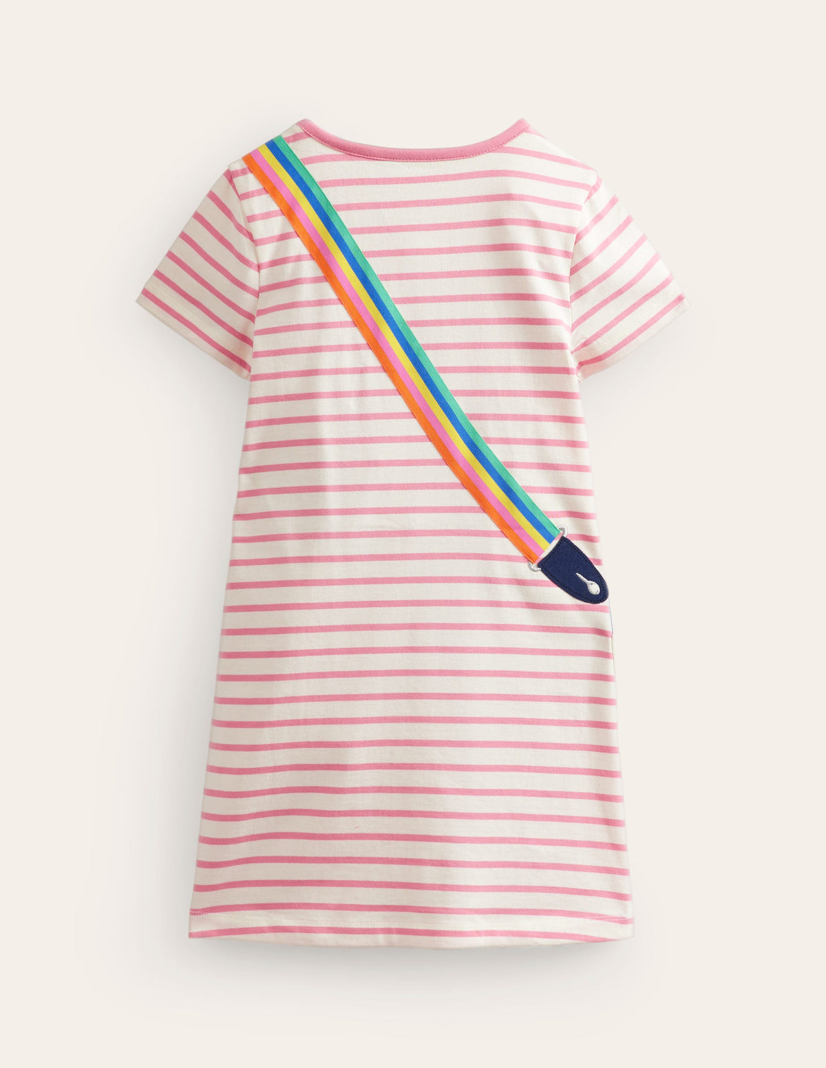 Robe en jersey à grand appliqué-Guitare ivoire/rose saumon-2