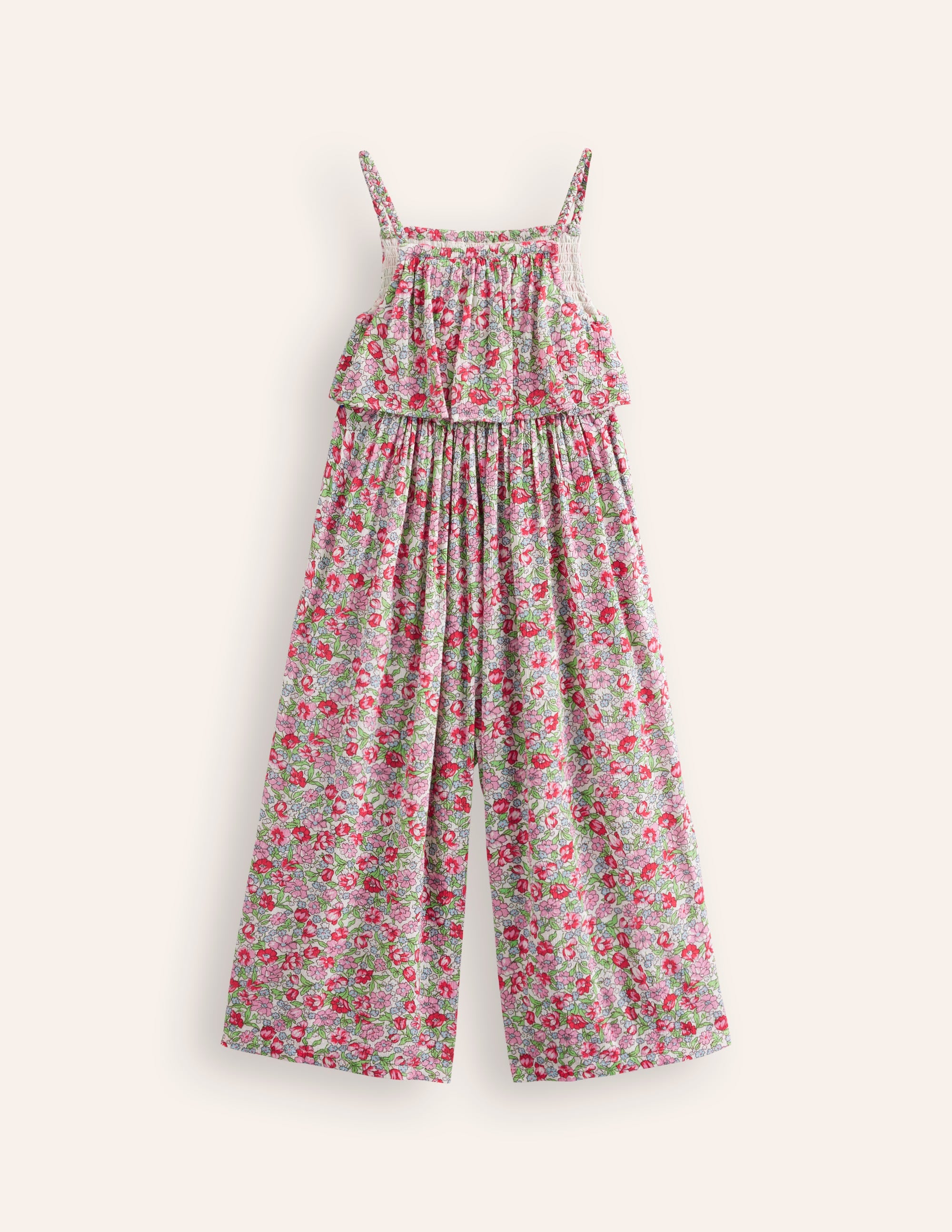 Wide Leg Jumpsuit-Bubblegum Peony Floral - Image 2