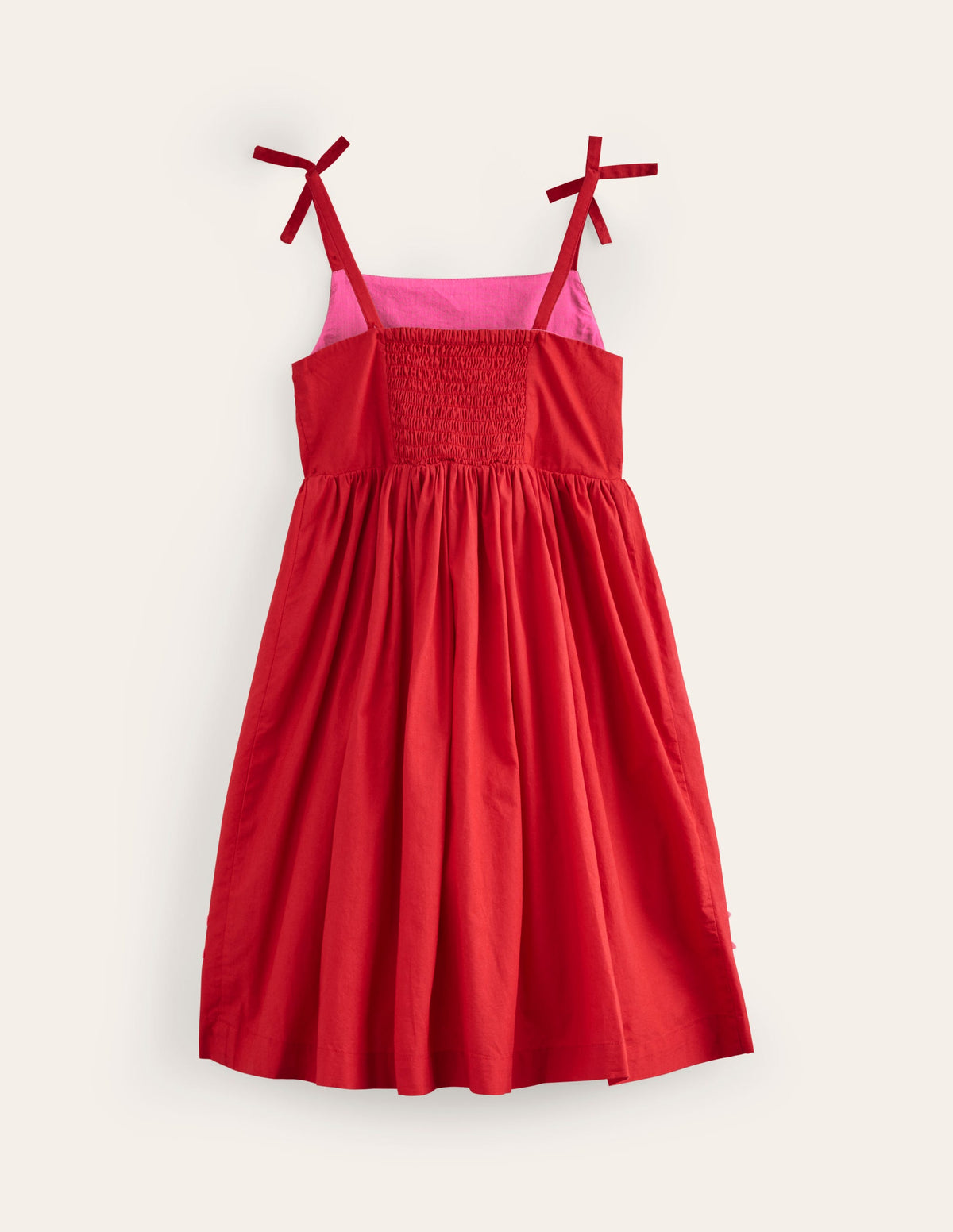 Baumwollkleid mit Applikationen-Mohnblumenrot Palmen - Image 2