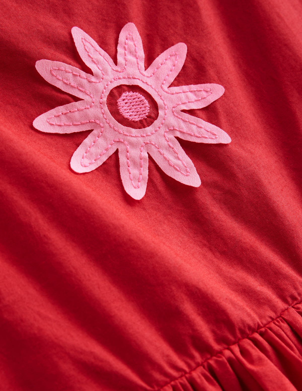Baumwollkleid mit Applikationen-Mohnblumenrot Palmen - Image 3