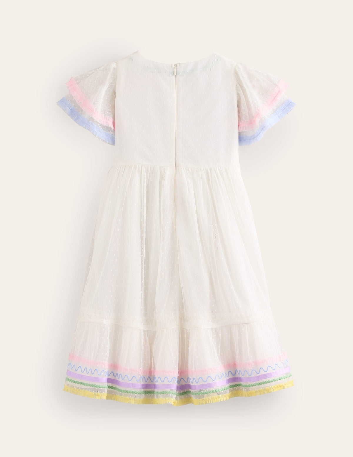 Tüllkleid mit Spitzenbesatz-Naturweiß-2