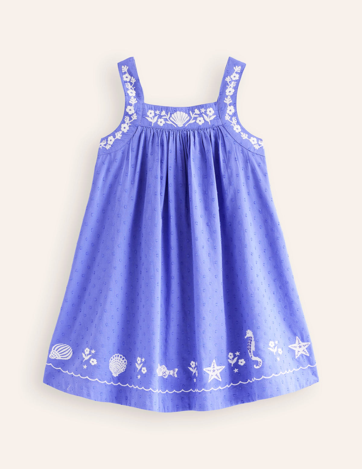 Schwingendes Kleid mit Stickerei-Tiefblau Riff - Image 1