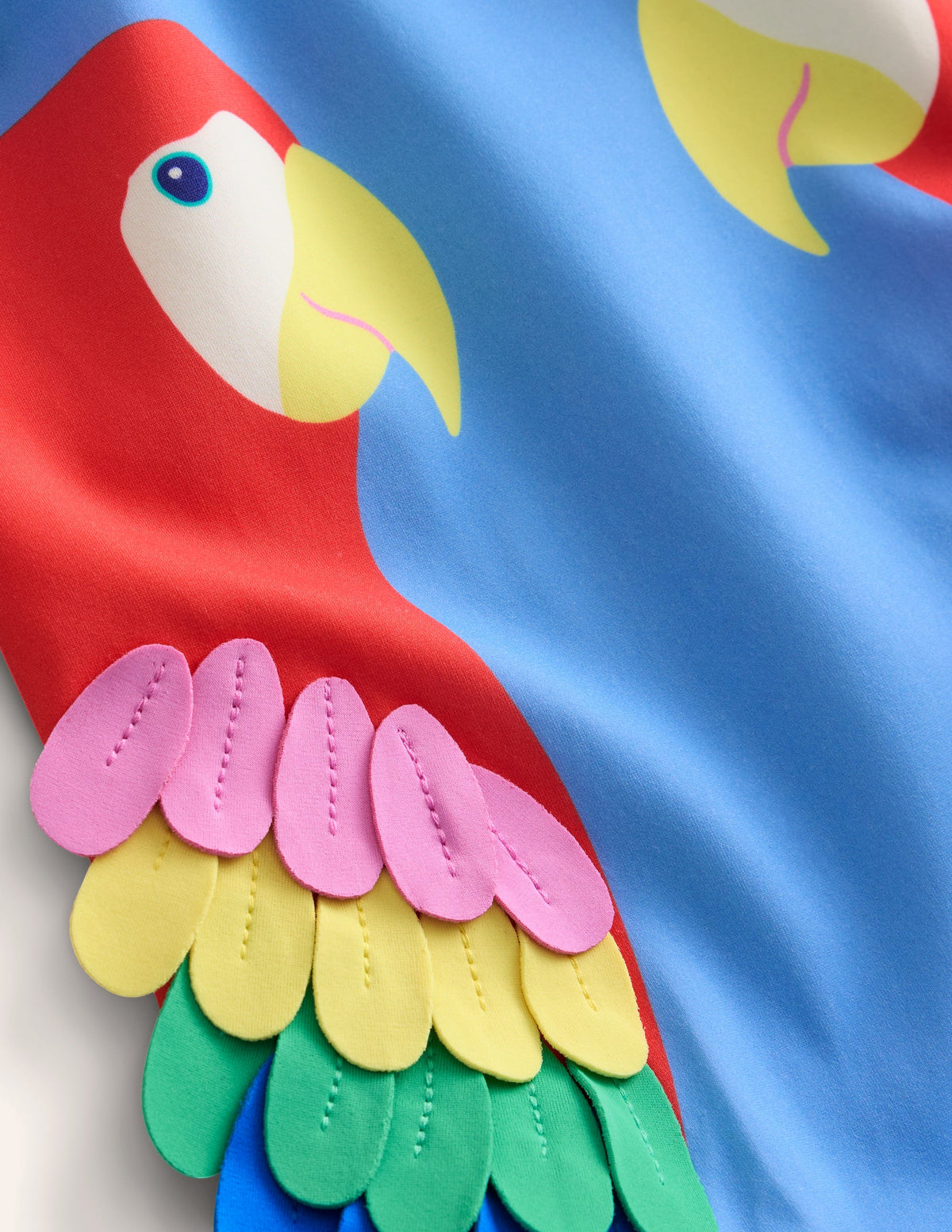 Maillot de bain fun à appliqué-Perroquets bleu vintage - Image 3