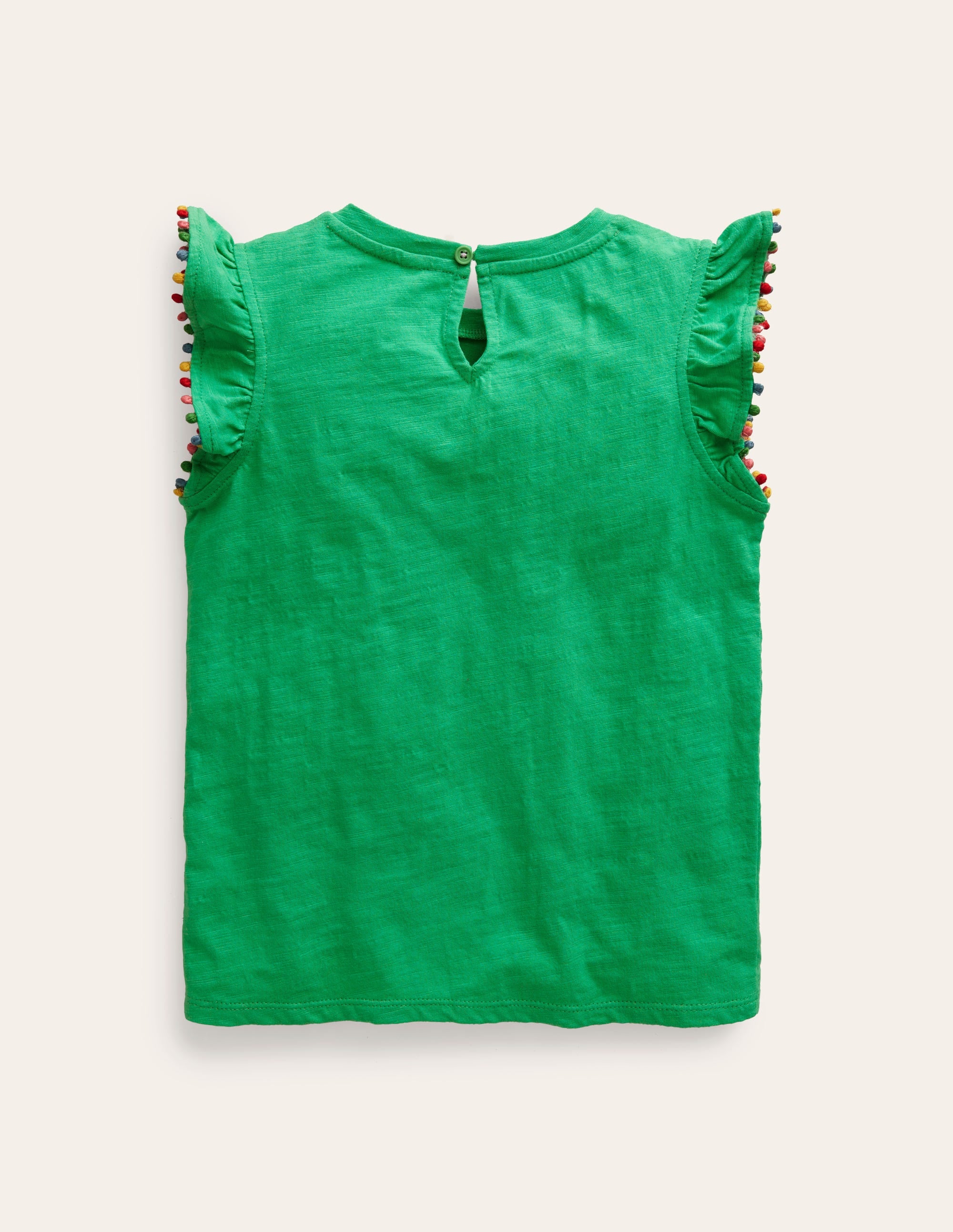 T-Shirt mit Bommelbesatz-Erbsengrün - Image 2