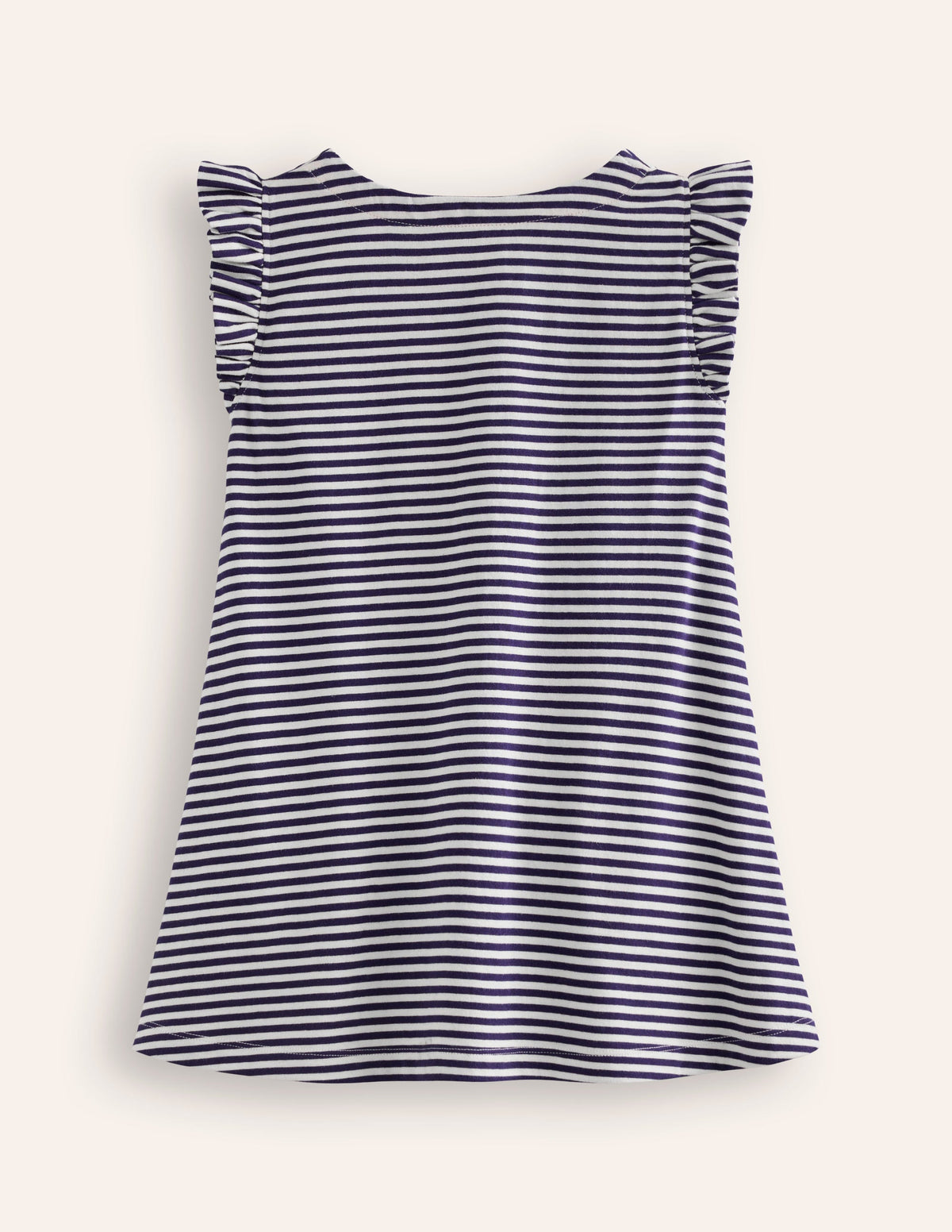 Heart Pocket Frill Tunic-College Navy/ Ivory Hearts - Image 2