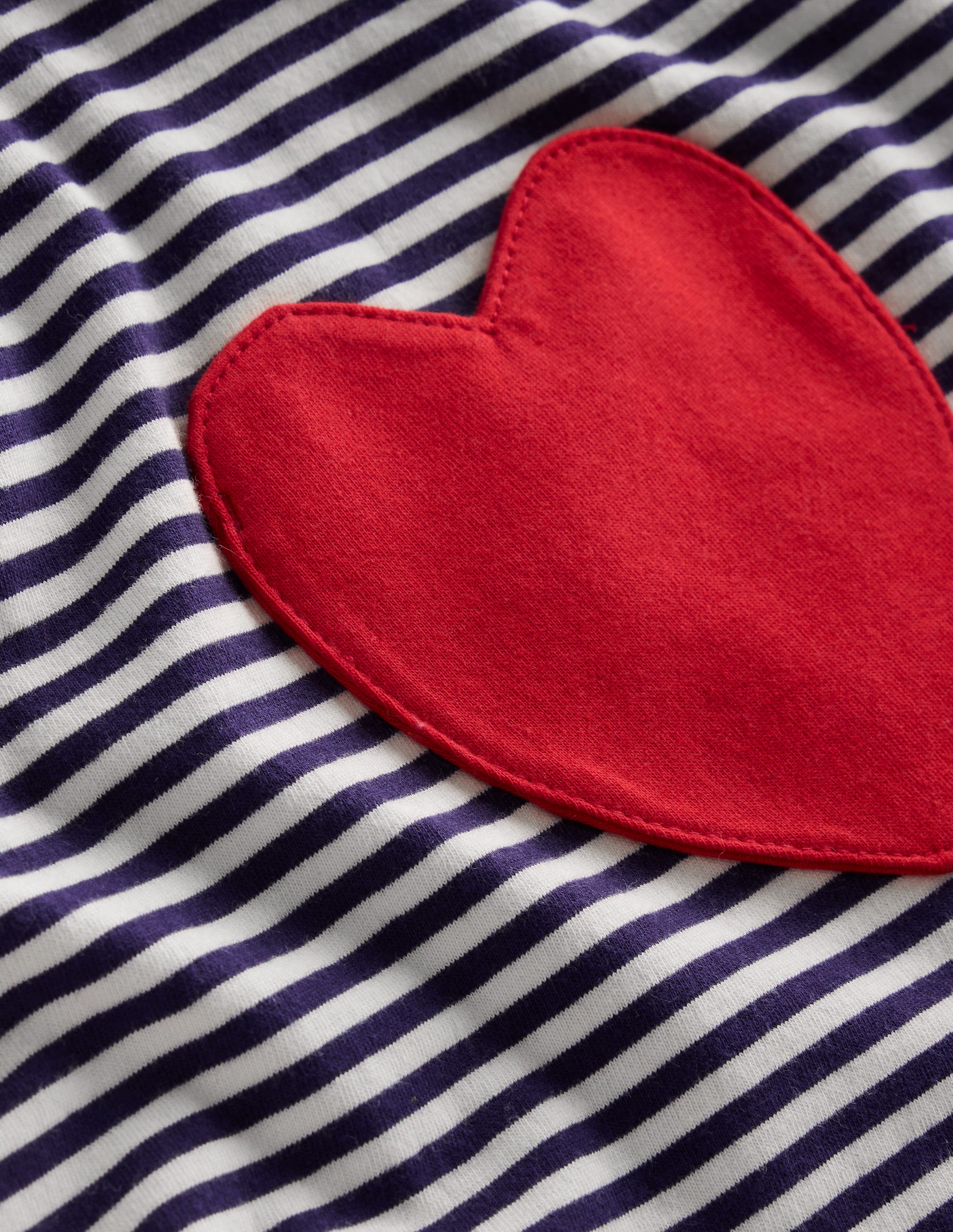 Heart Pocket Frill Tunic-College Navy/ Ivory Hearts - Image 3