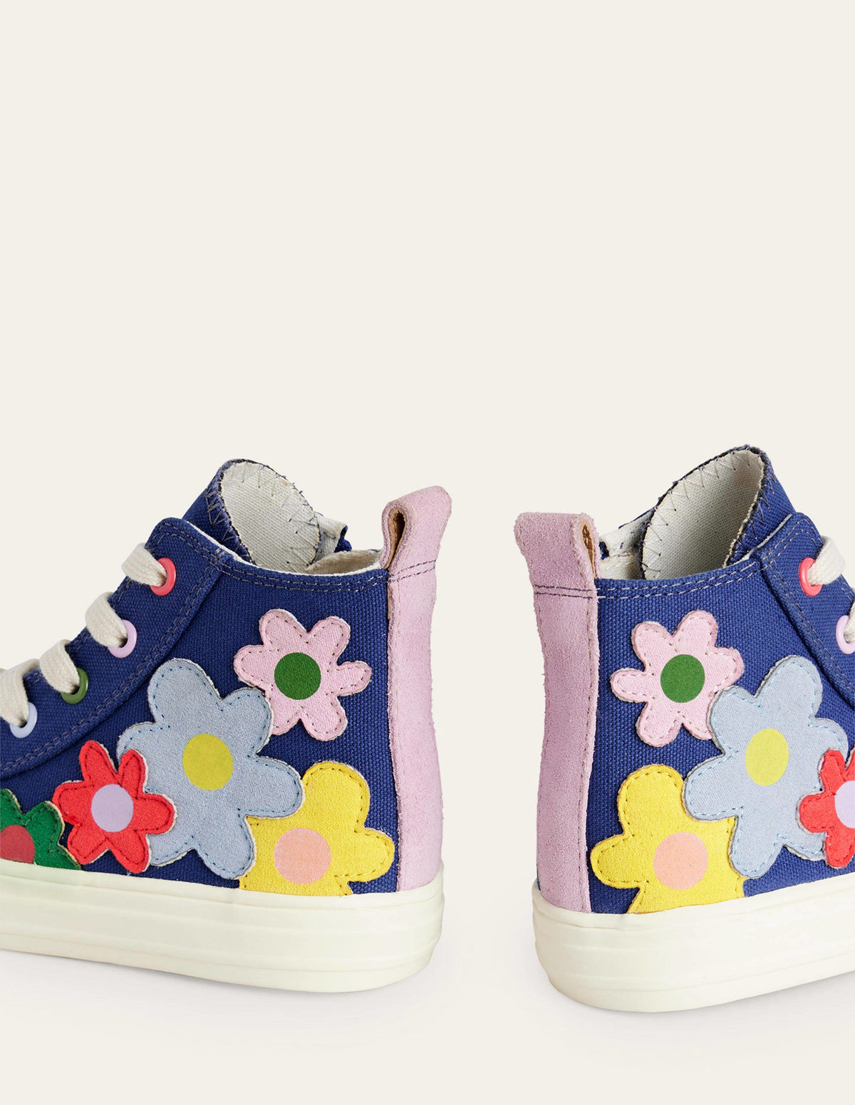Canvas High Tops-Sapphire Blue Multi Floral - Image 3
