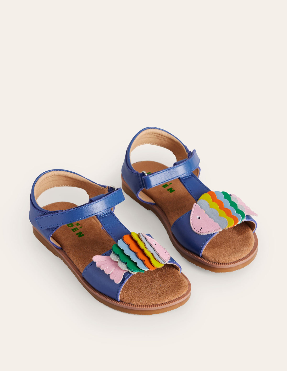 Fun Leather Sandals-Blue Multi Fish - Image 2