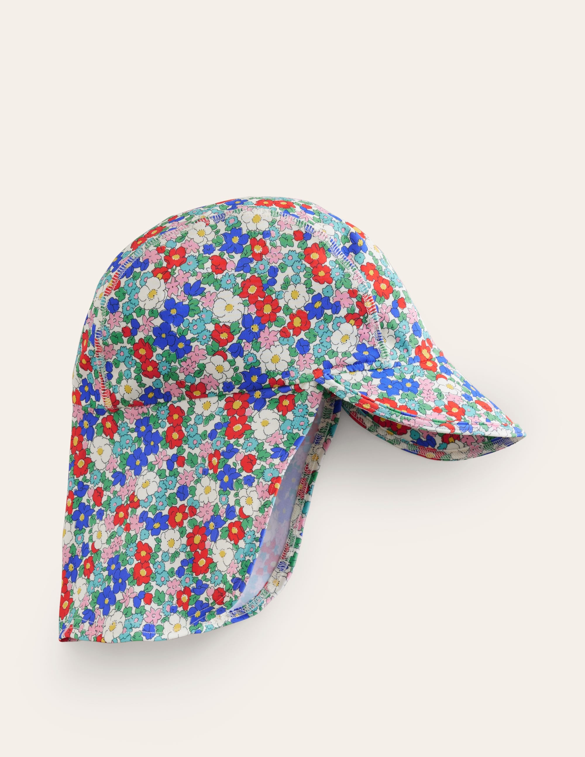 Schwimmhut mit Sonnenschutz und Muster-Bunt & Nautisch Floral - Image 1