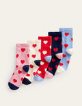 Gerippte Socken im 5er-Pack-Bunt & Nautisch Floral