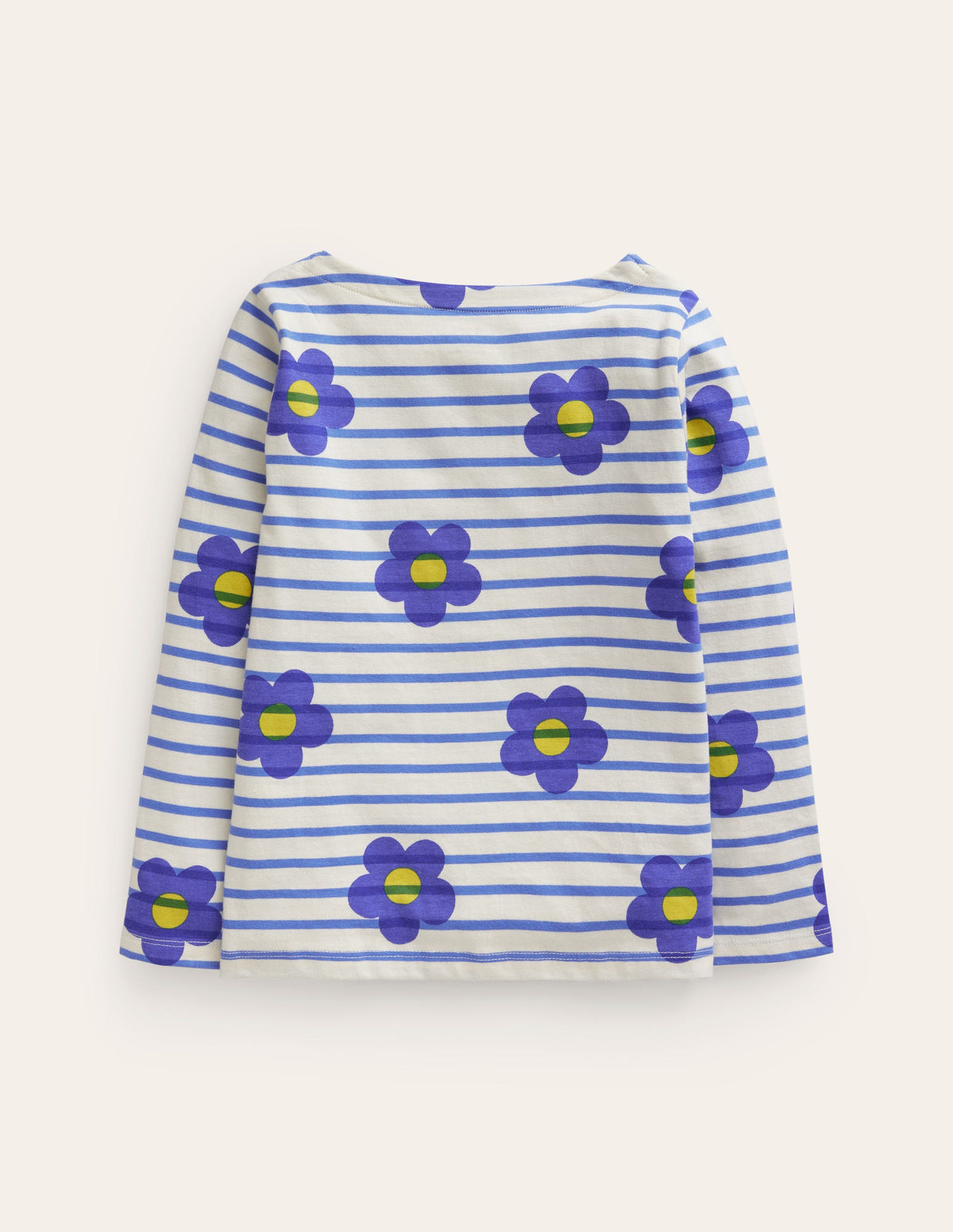 Lustiges Bretonshirt-Blau Blume-2