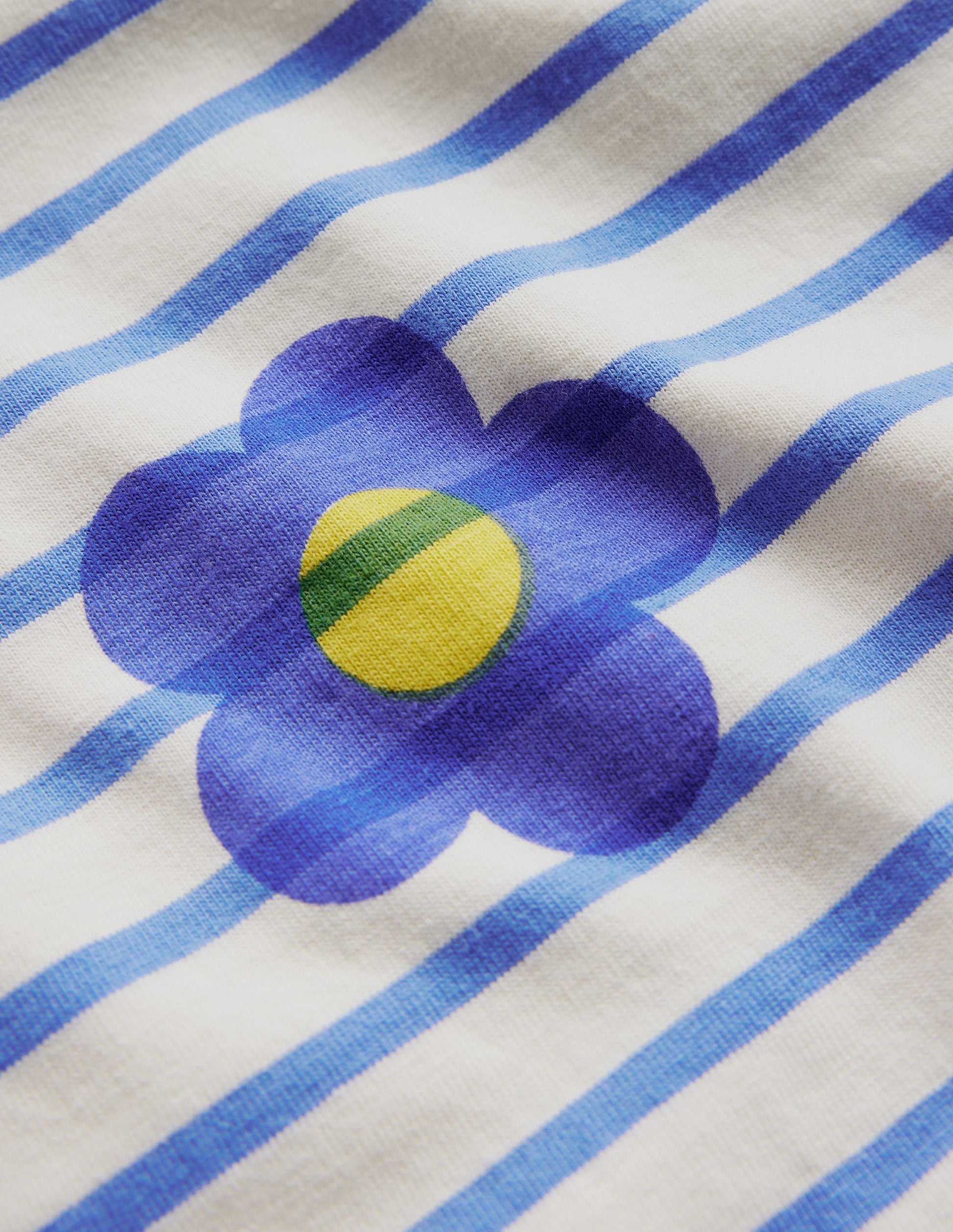 Lustiges Bretonshirt-Blau Blume-3