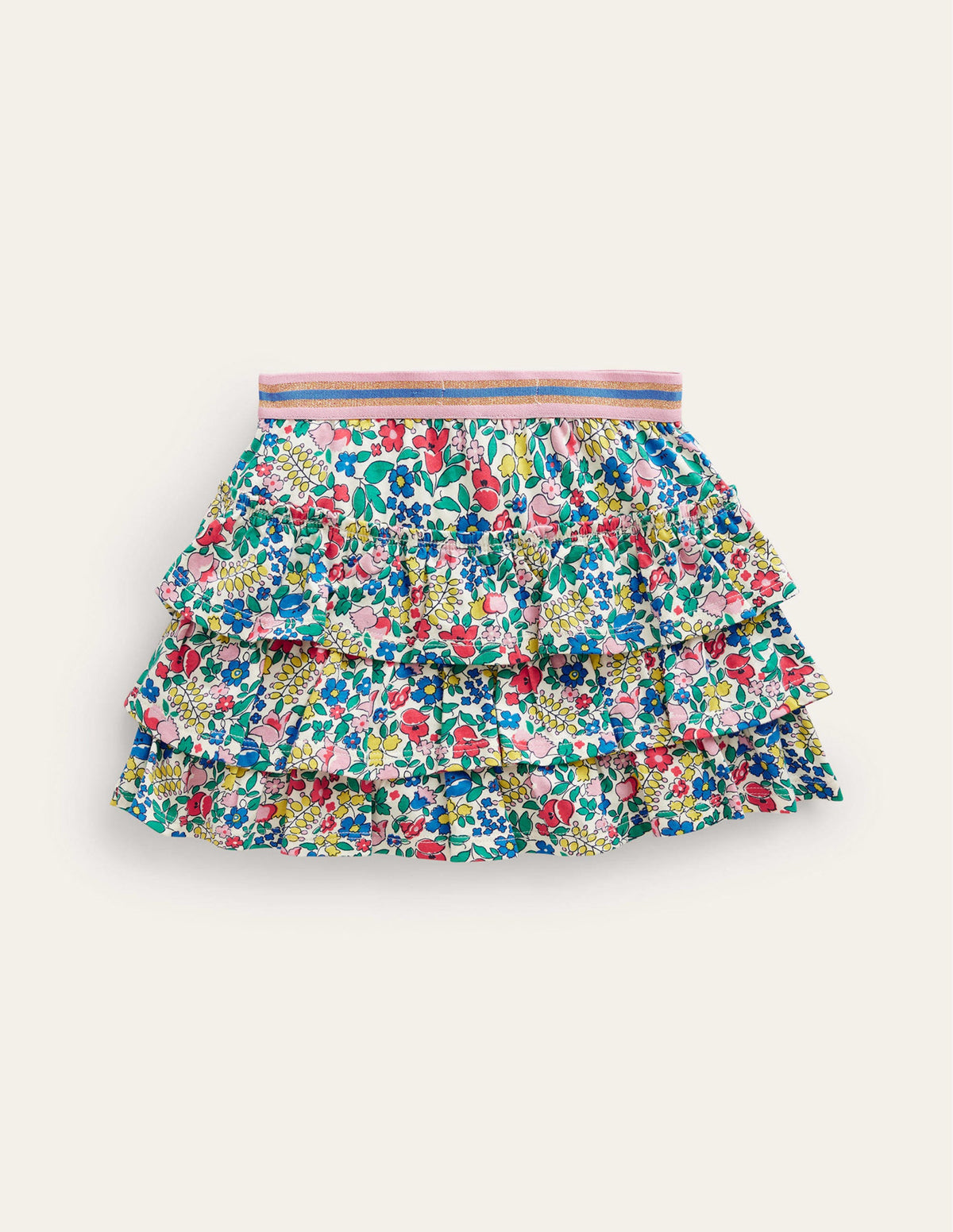 Jupe-short volantée en jersey-Lit de fleurs multi - Image 2
