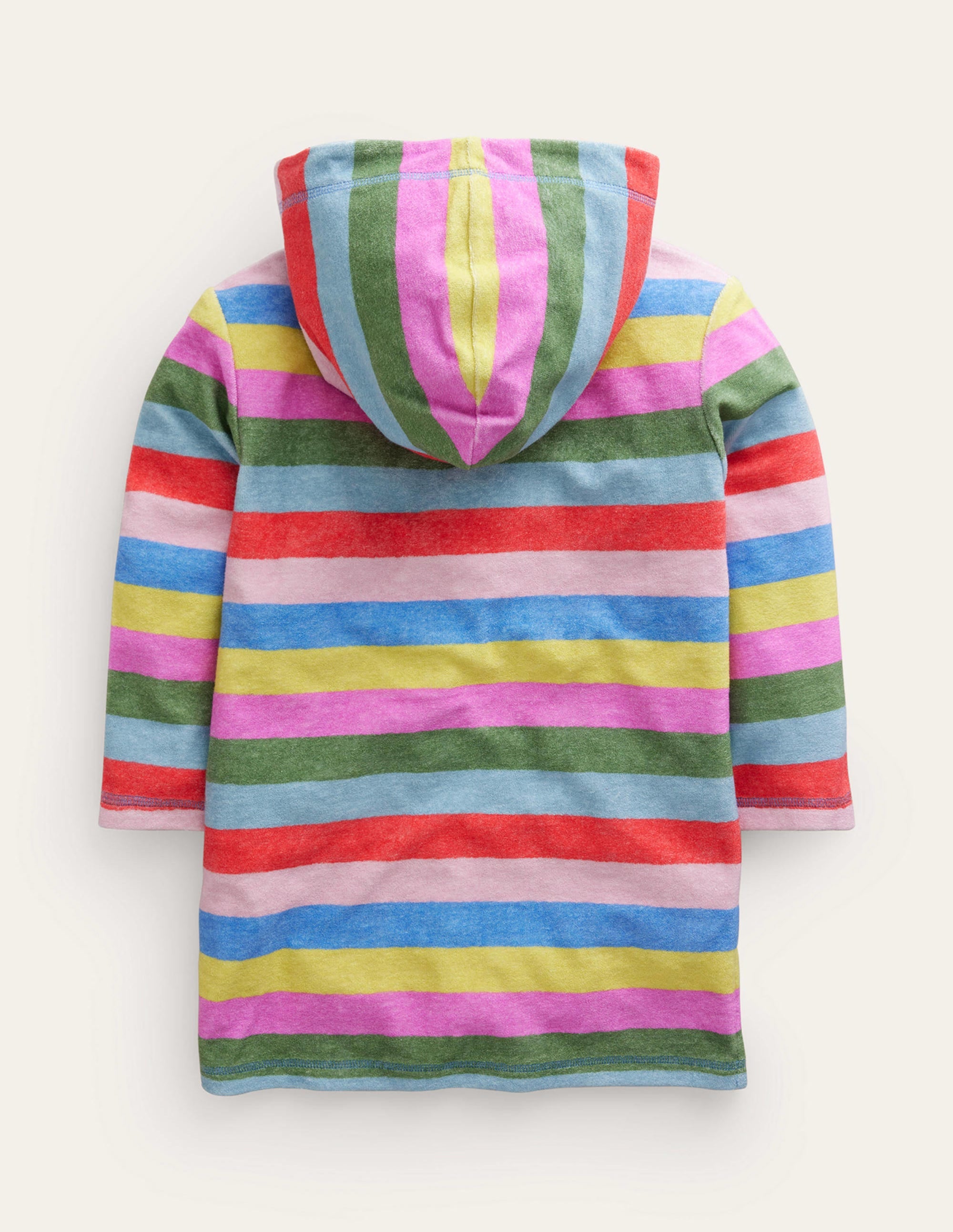 Frottee-Badeponcho-Ackerbohnengrün/Pink, Gestreift - Image 2