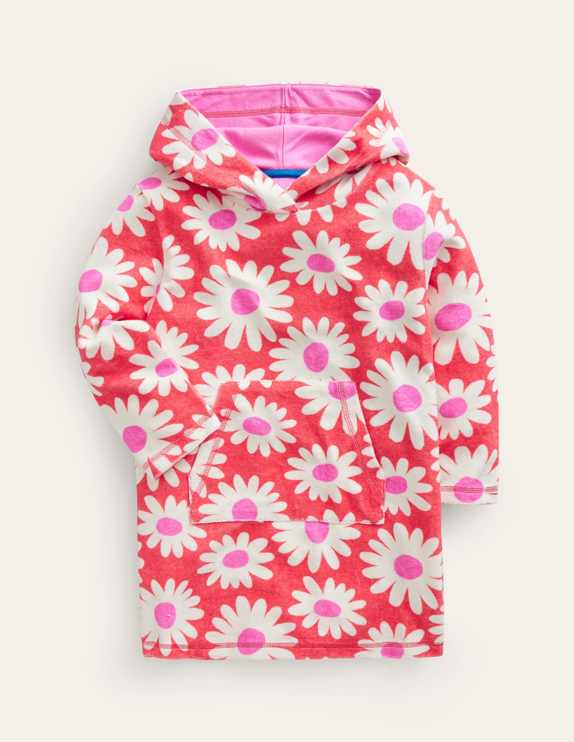 Frottee-Badeponcho-Cayenne-Rot Gänseblümchen - Image 1