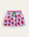 Gemusterter Jersey-Skort-Parma-Violett Erdbeeren