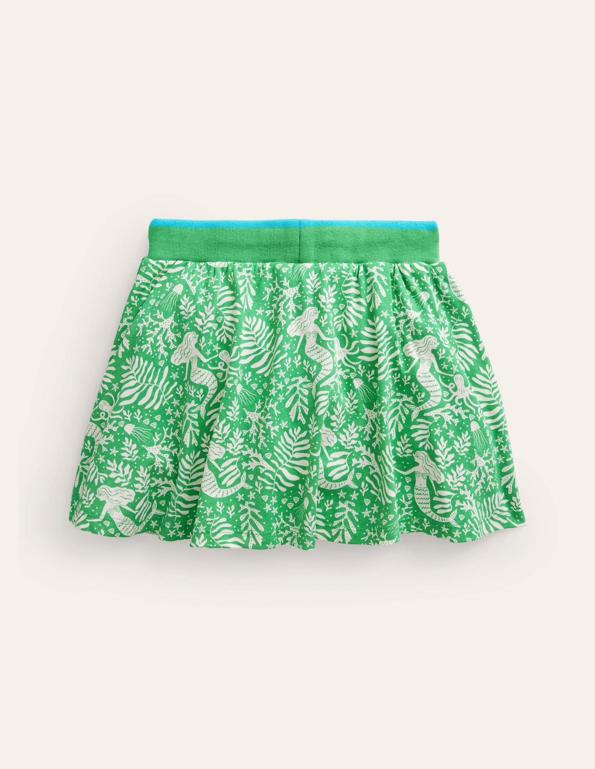 Gemusterter Jersey-Skort-Erbsengrün Meerjungfrauen-2