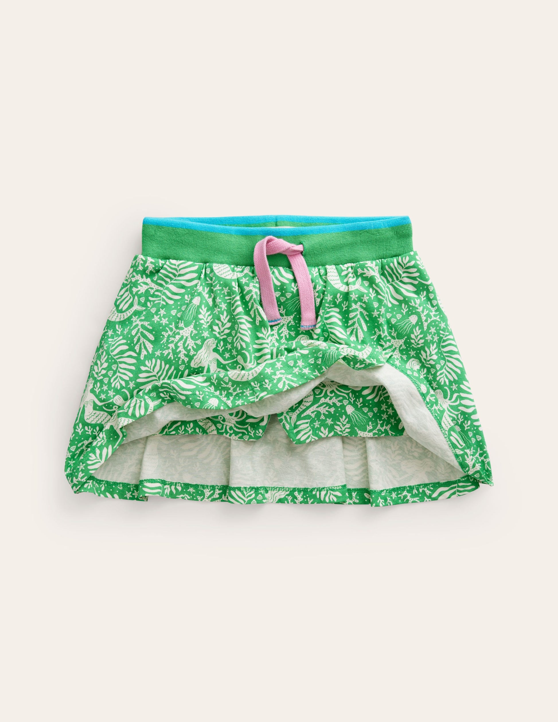 Gemusterter Jersey-Skort-Erbsengrün Meerjungfrauen-4