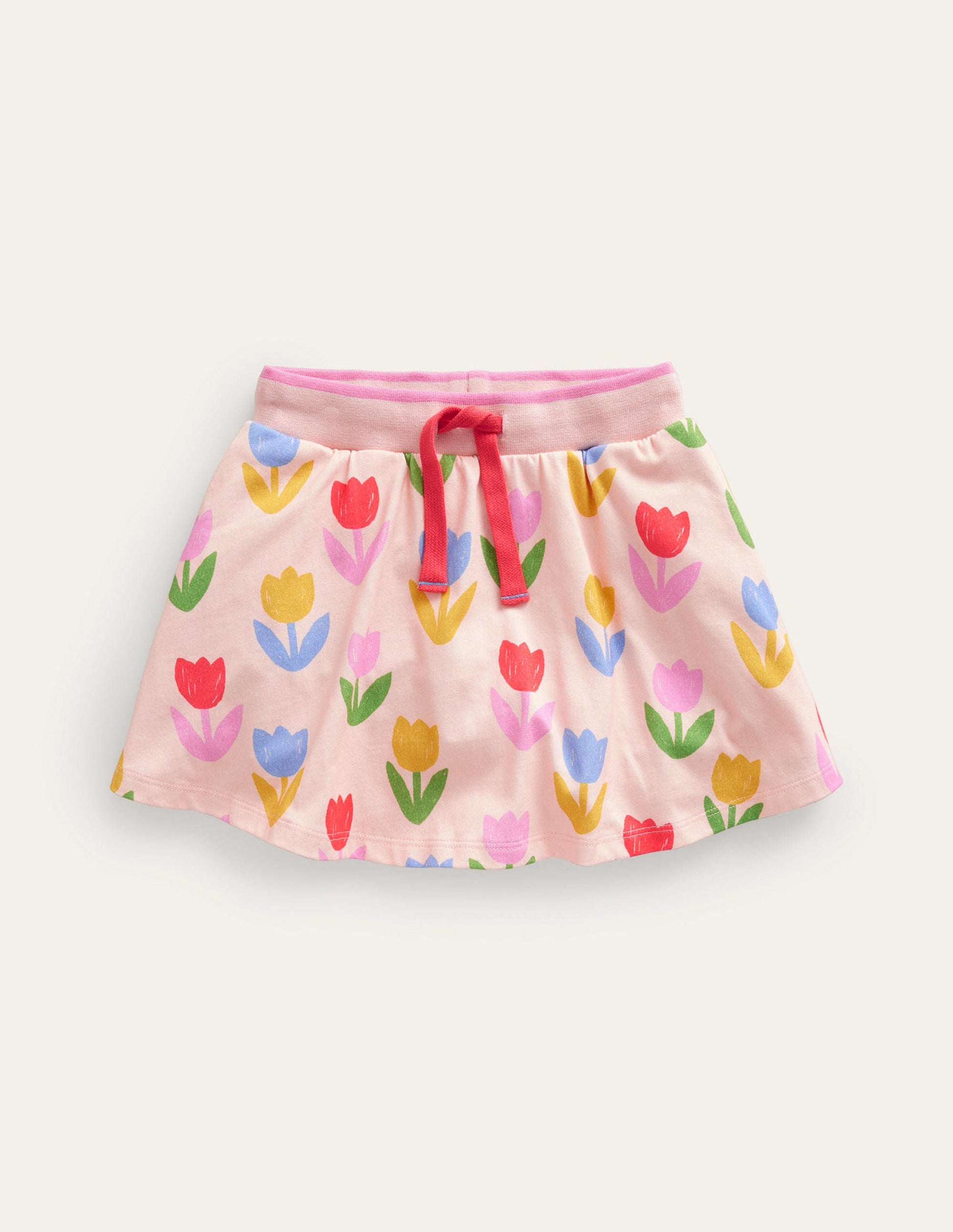 Gemusterter Jersey-Skort-Provence Altrosa Tulpen-1