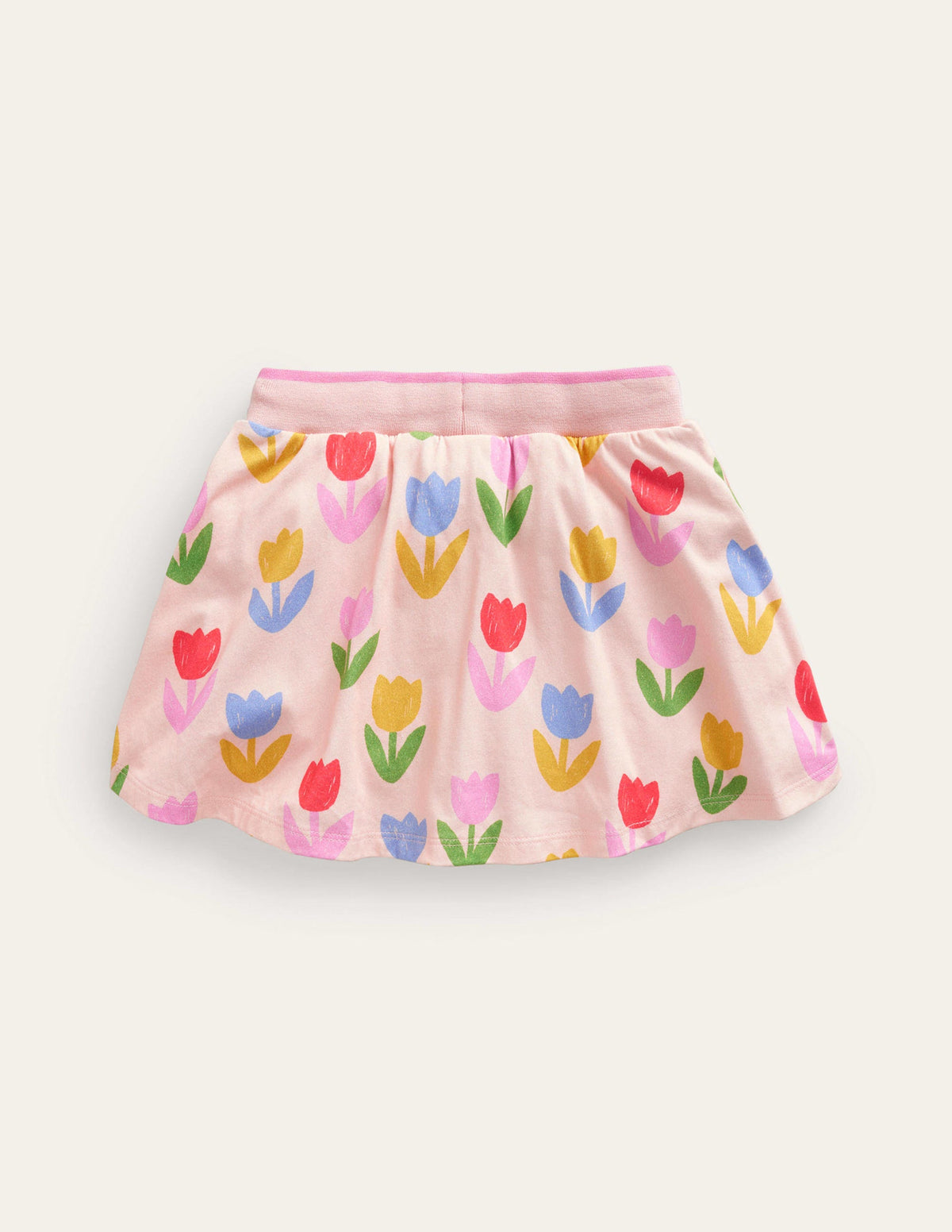 Gemusterter Jersey-Skort-Provence Altrosa Tulpen-2