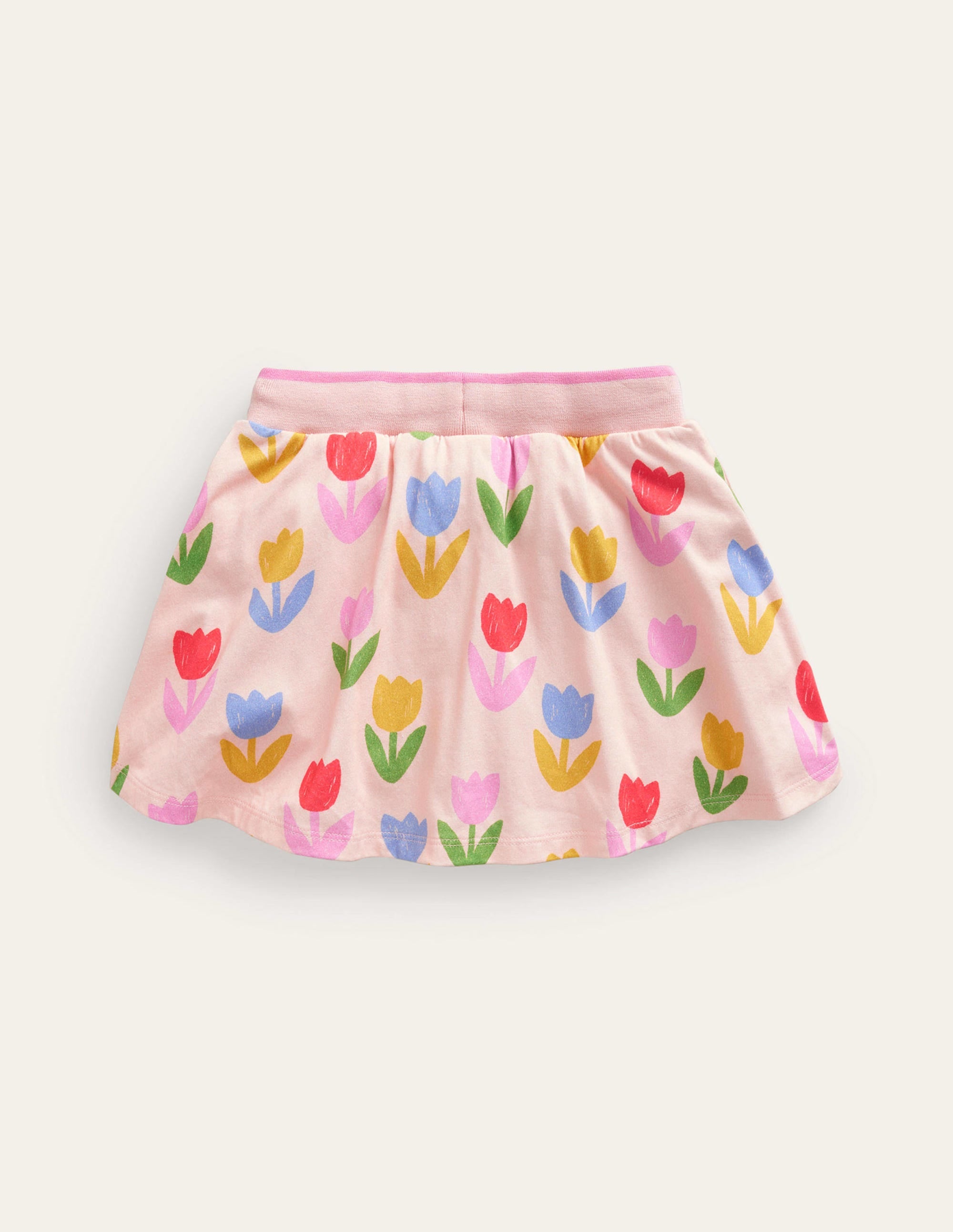 Gemusterter Jersey-Skort-Provence Altrosa Tulpen - Image 2