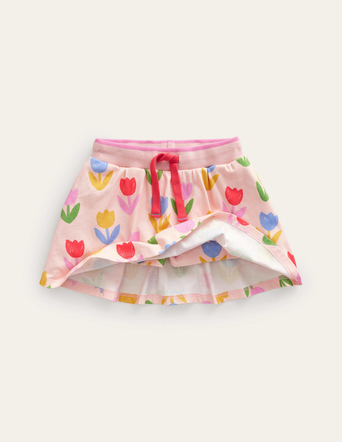 Gemusterter Jersey-Skort-Provence Altrosa Tulpen-4
