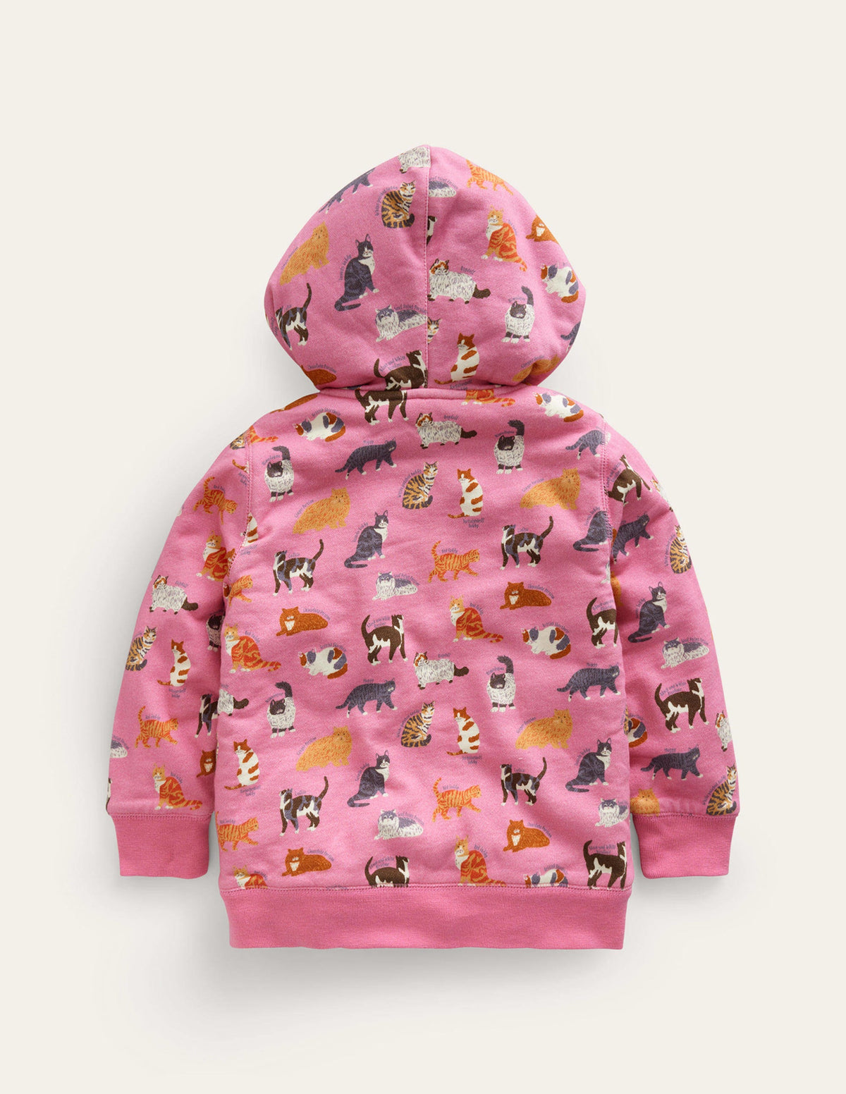 Kapuzenpulli mit Zottelfutter-Kirschblütenrosa Katzen-2
