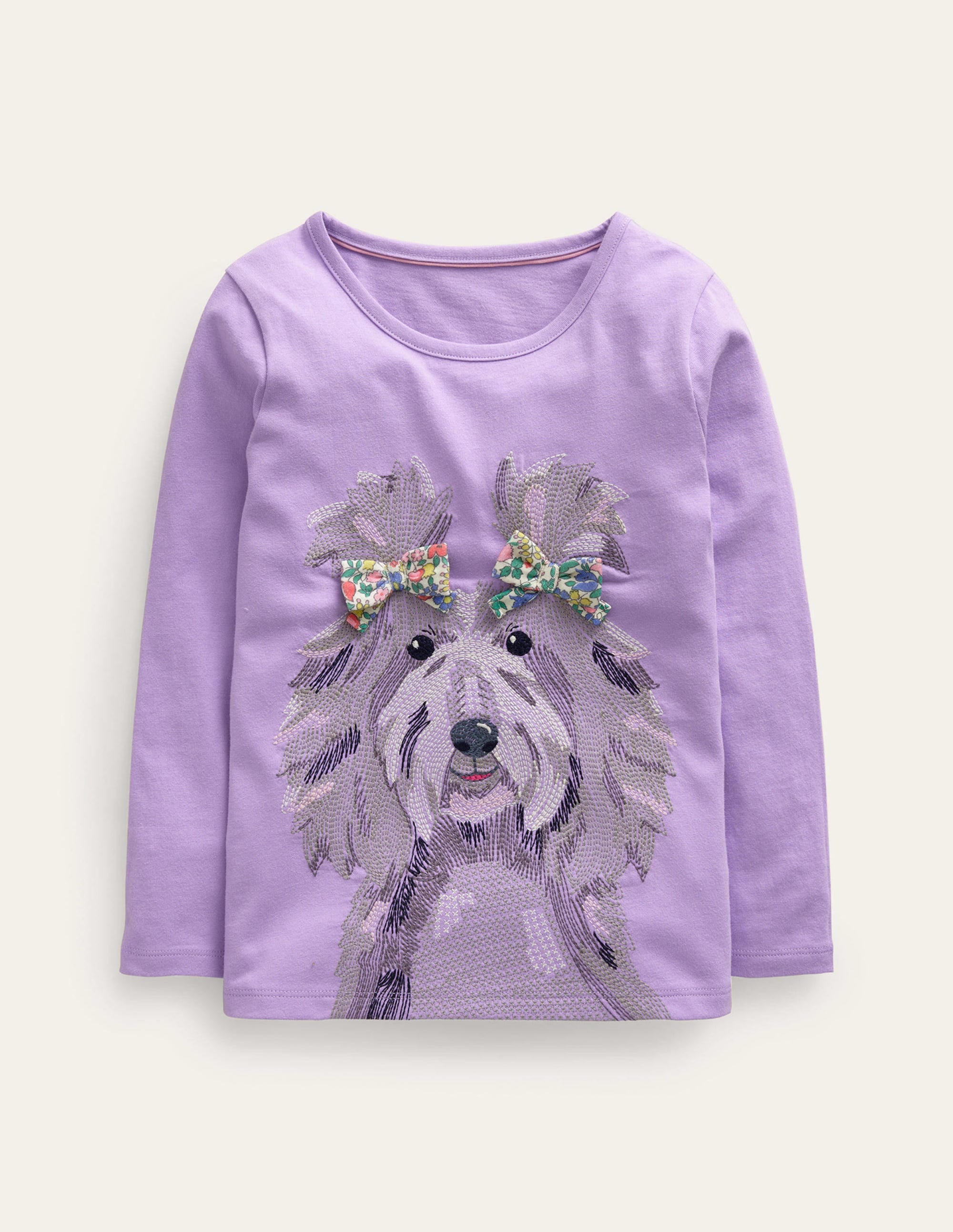 T-Shirt mit Superstitch-Lila Hund - Image 1