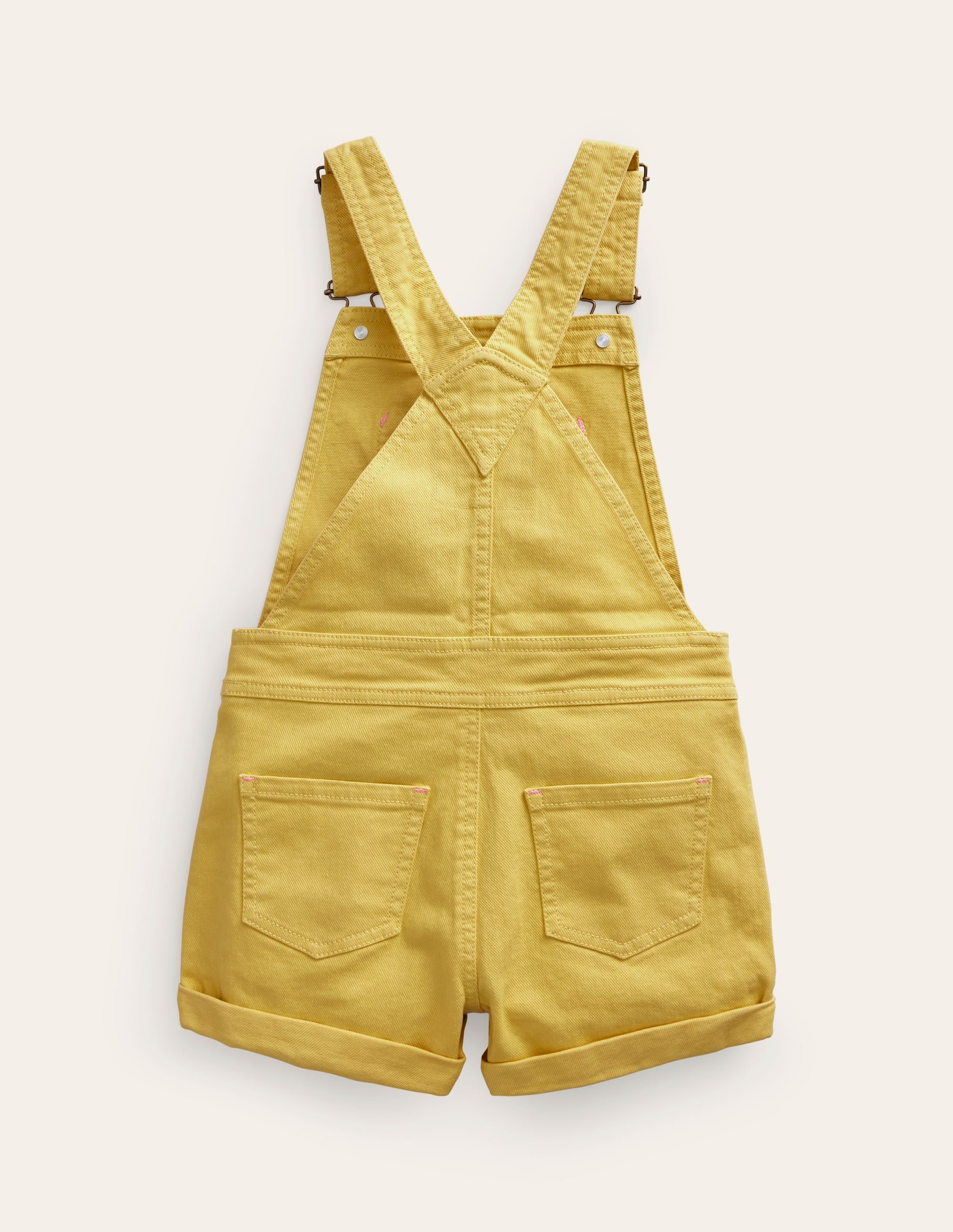 Kurze Latzhose mit Herztaschen-Frühlingsgelb - Image 2