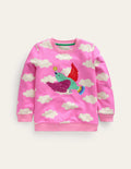 Sweatshirt mit Superstitch-Kosmos Rosa Wolken