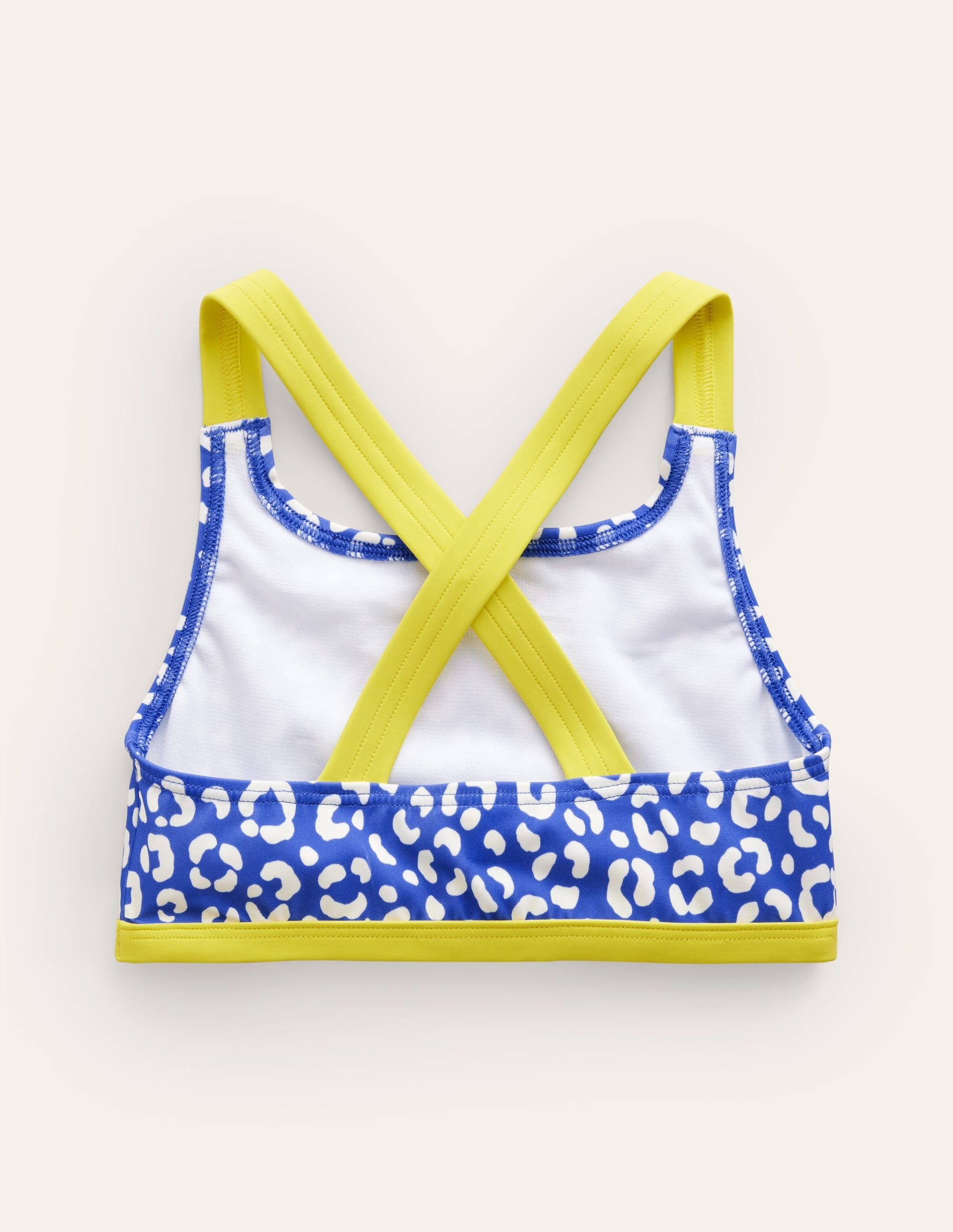 Bikinioberteil mit gekreuzten Rückenträgern-Blau Leopard - Image 2