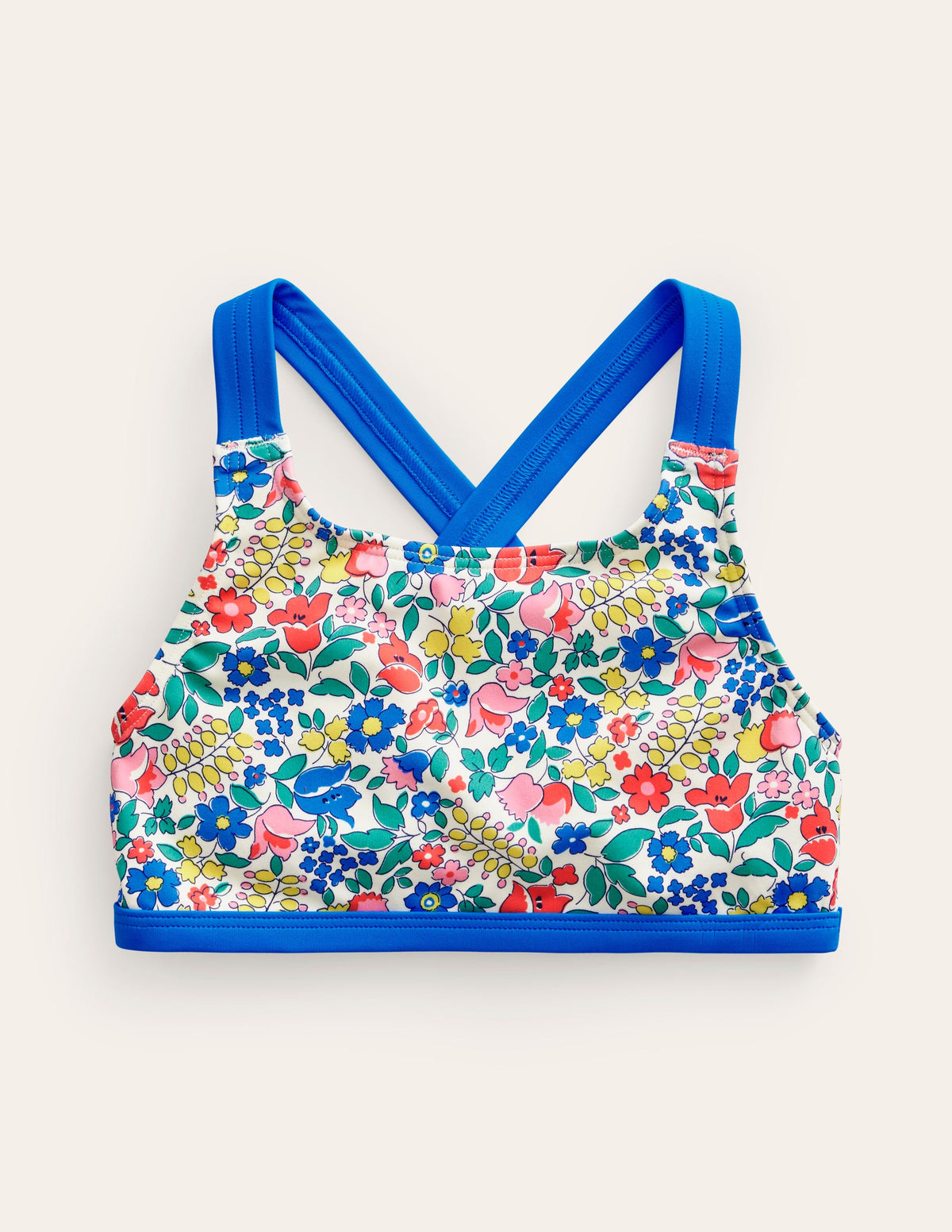 Haut de bikini à dos croisé-Lit de fleurs multi - Image 1