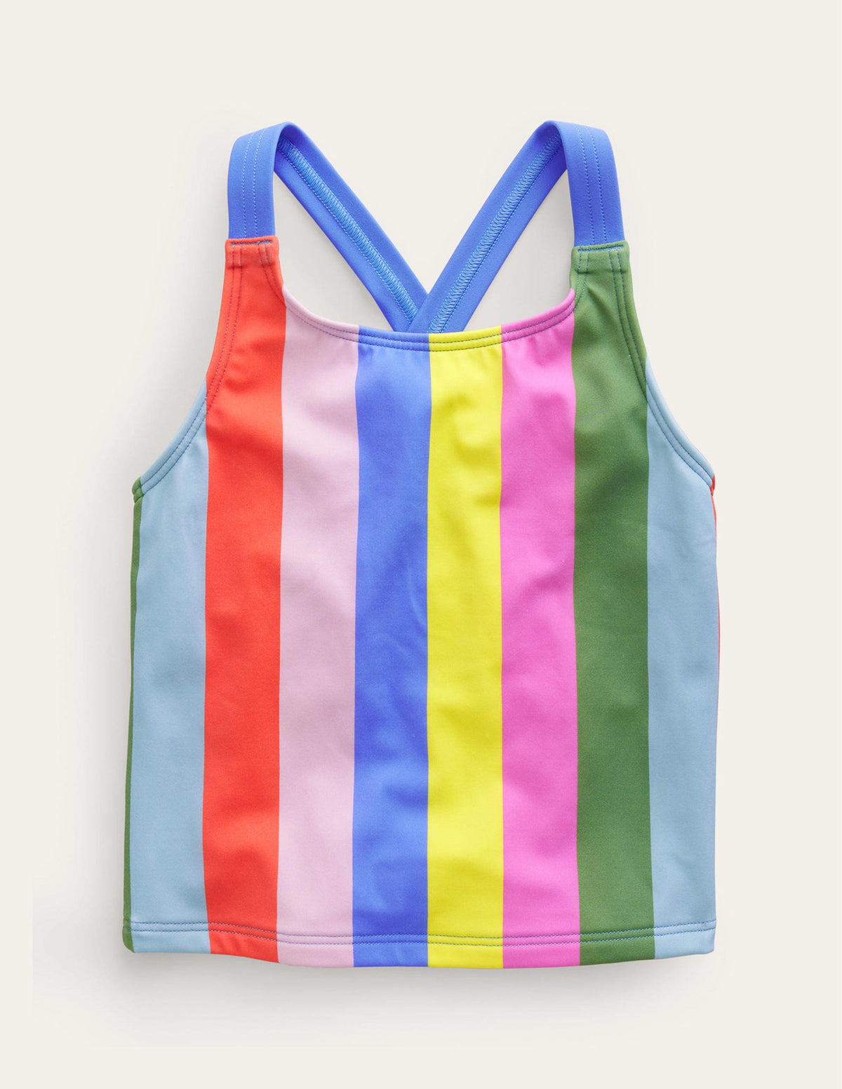 Tankini-Oberteil mit gekreuzten Rückenträgern-Sanft Bunt Gestreift - Image 1