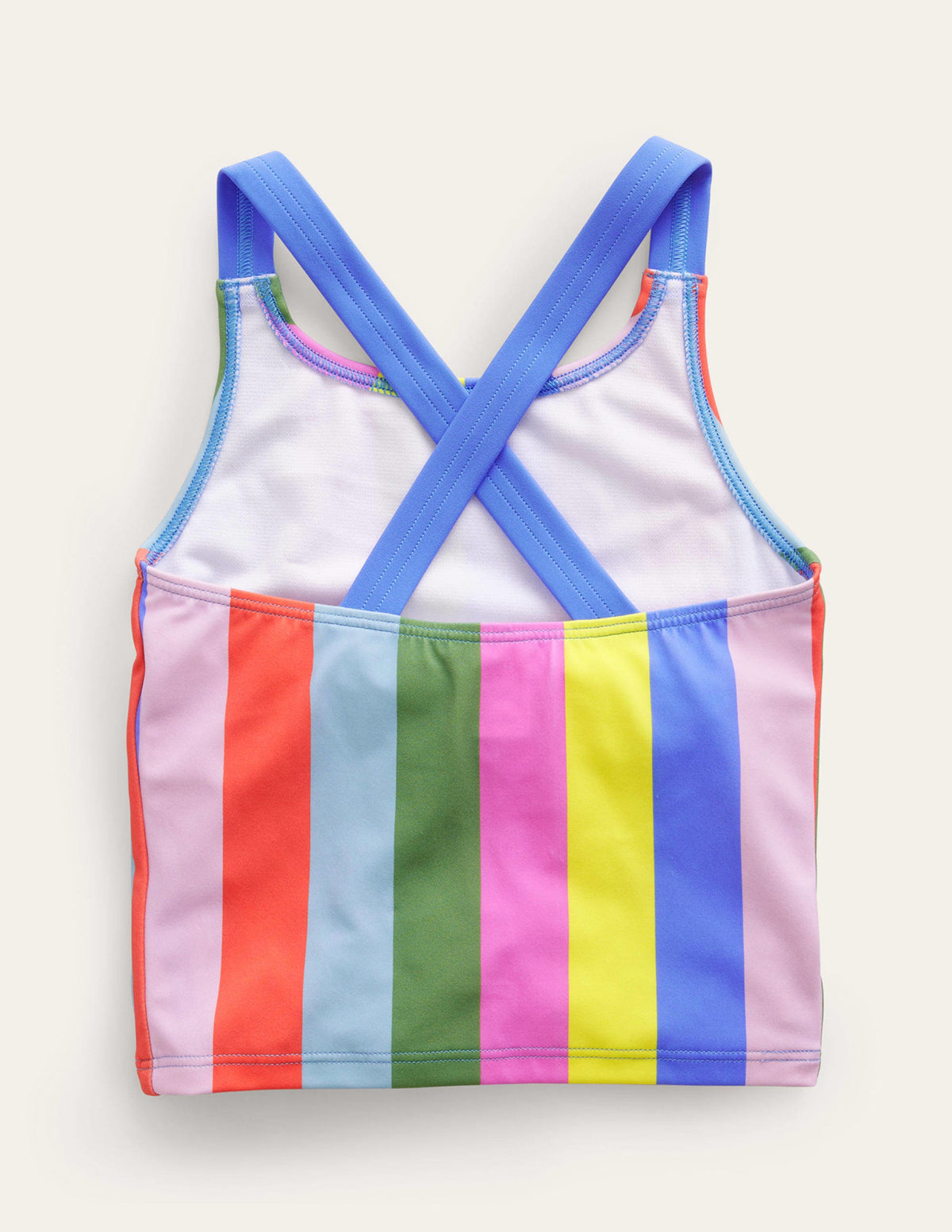 Tankini-Oberteil mit gekreuzten Rückenträgern-Sanft Bunt Gestreift - Image 2