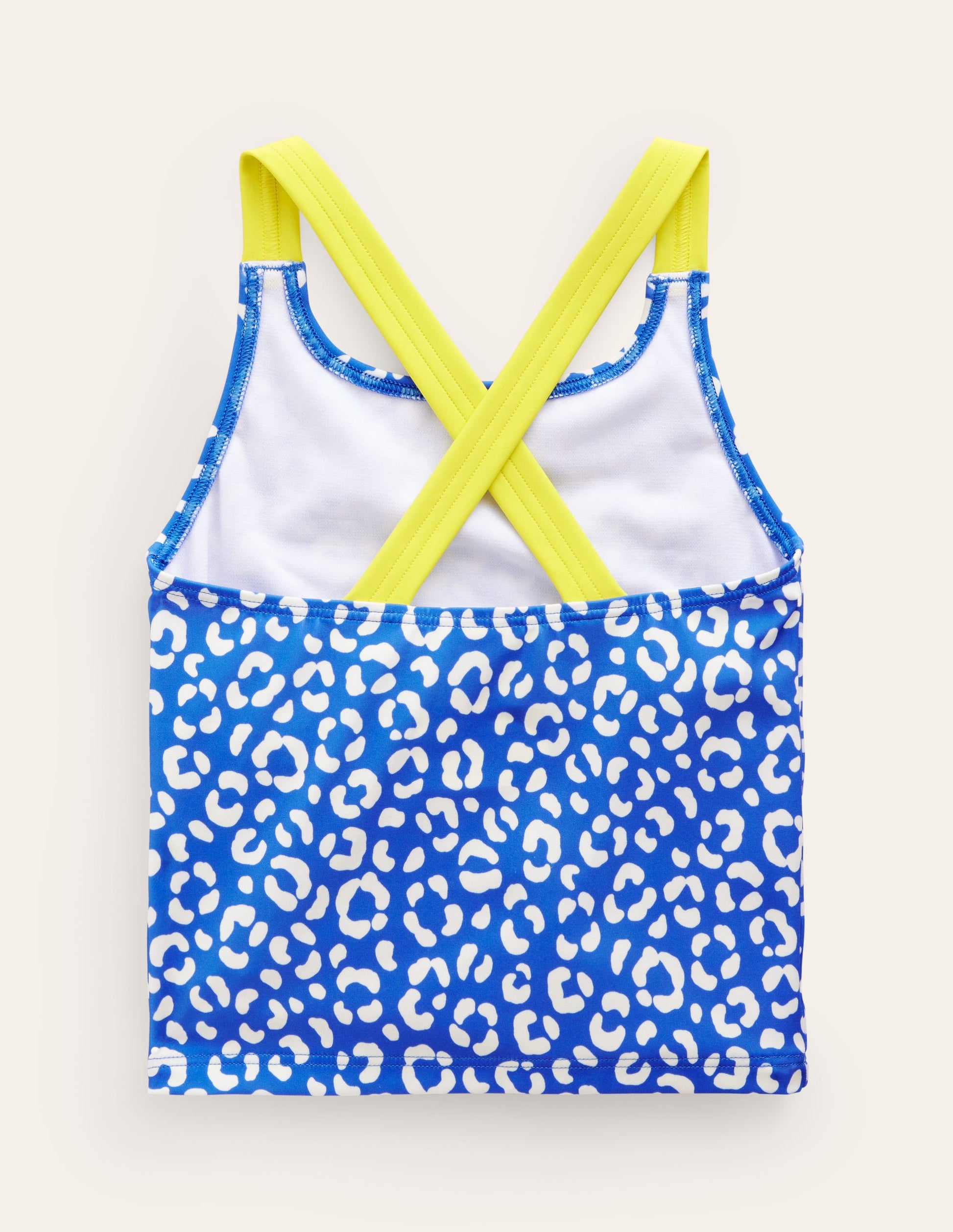 Haut de tankini à dos croisé-Blau Leopard-2