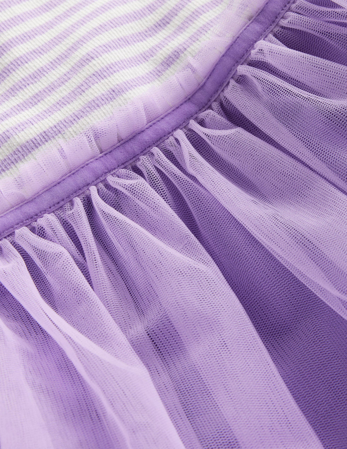 Kleid aus Jersey-Tüll-Mix-Lavendel / Naturweiß Streifen - Image 3