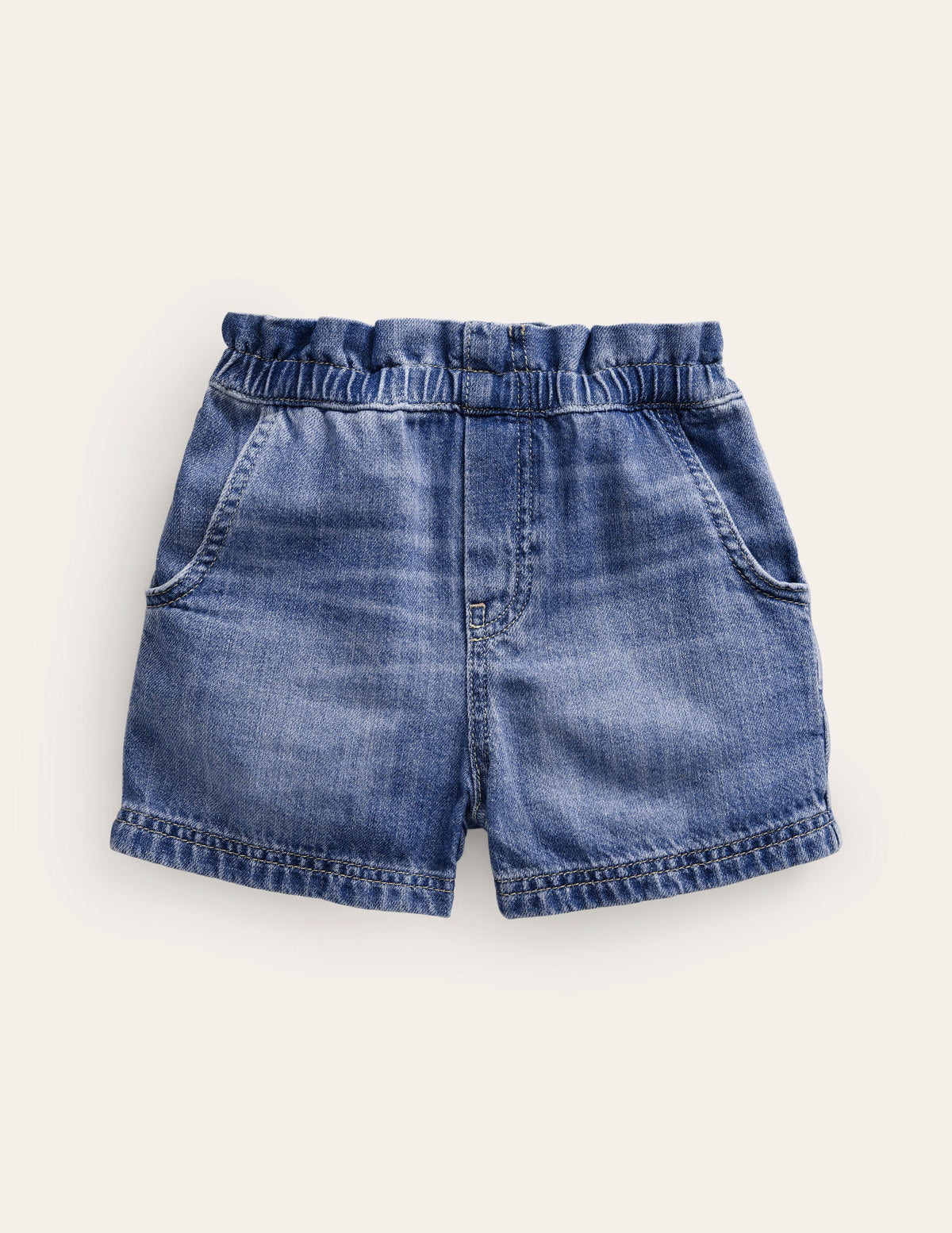 Pull-on Shorts-Plain Denim - Image 1