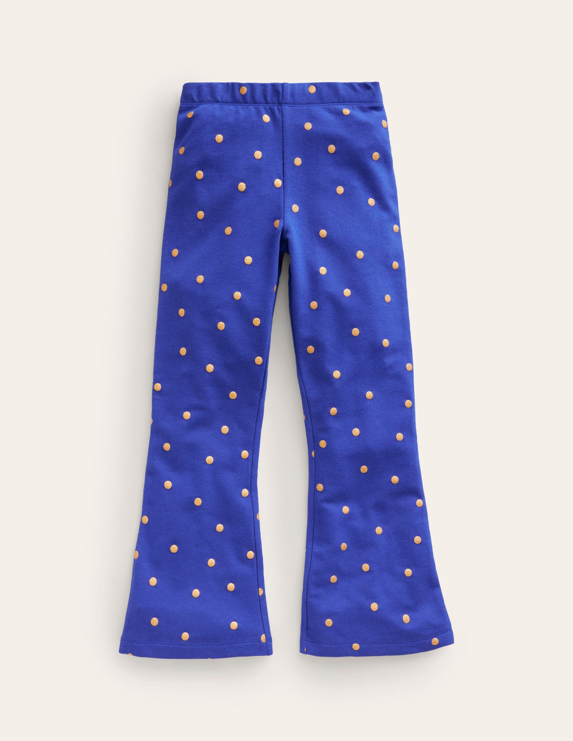 Leggings mit leichtem Schlag und Druck-Marineblau/Gold Gepunktet-1