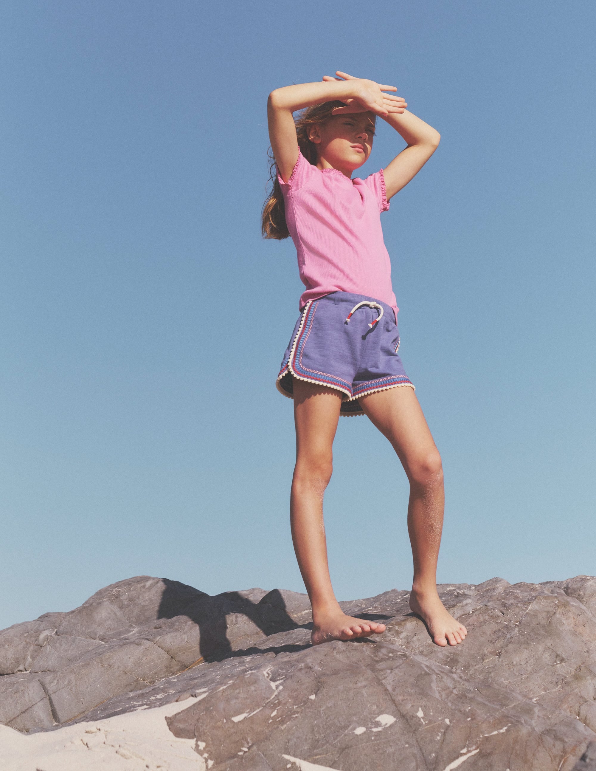 Jersey-Shorts mit Bommelbesatz-Roboterblau - Image 4