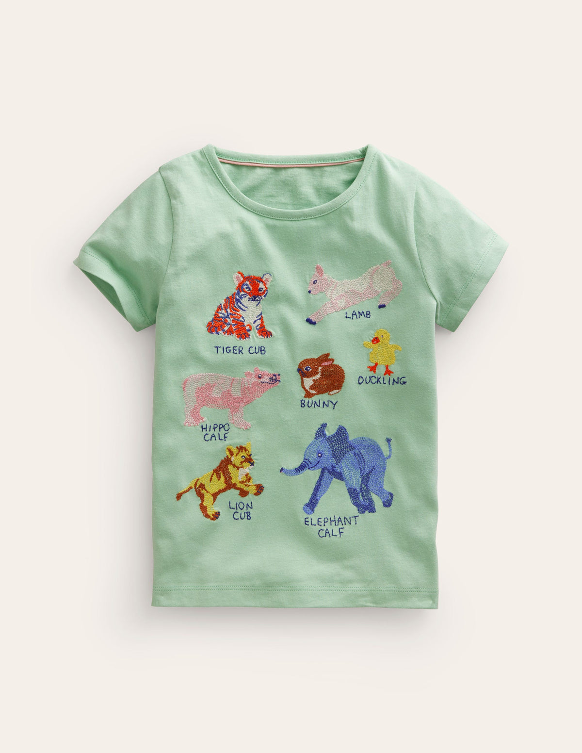 T-Shirt mit Superstitch-Logo-Pistaziengrün Tiere-1