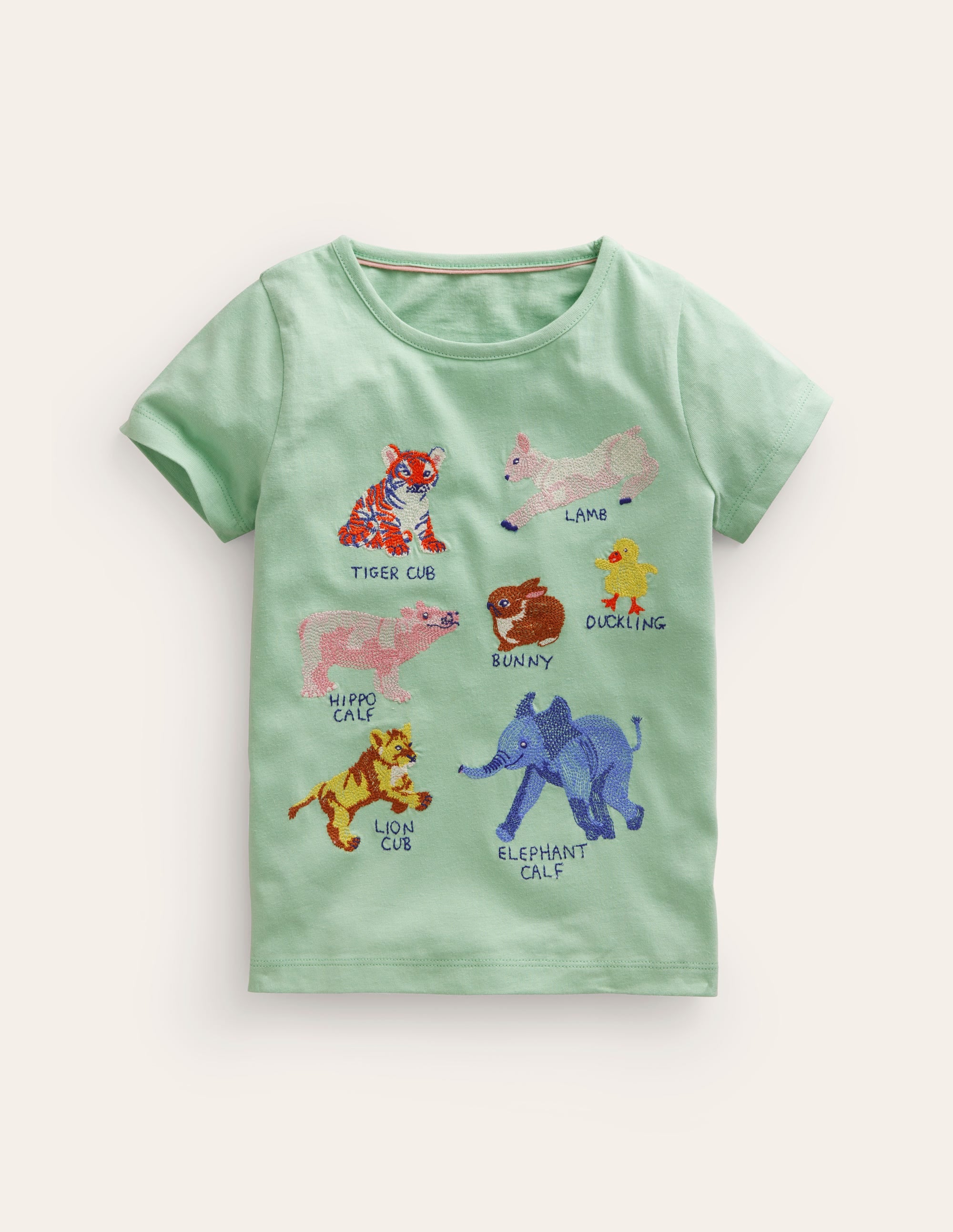T-Shirt mit Superstitch-Logo-Pistaziengrün Tiere - Image 1