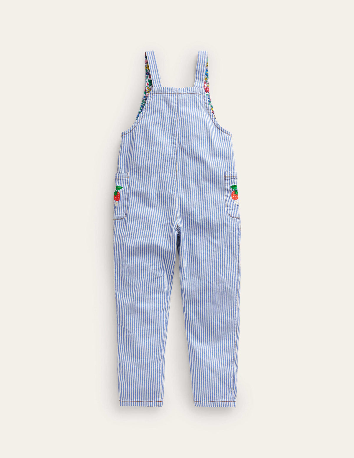 Relaxed Dungarees-Surf Blue / Ivory Stripe-2