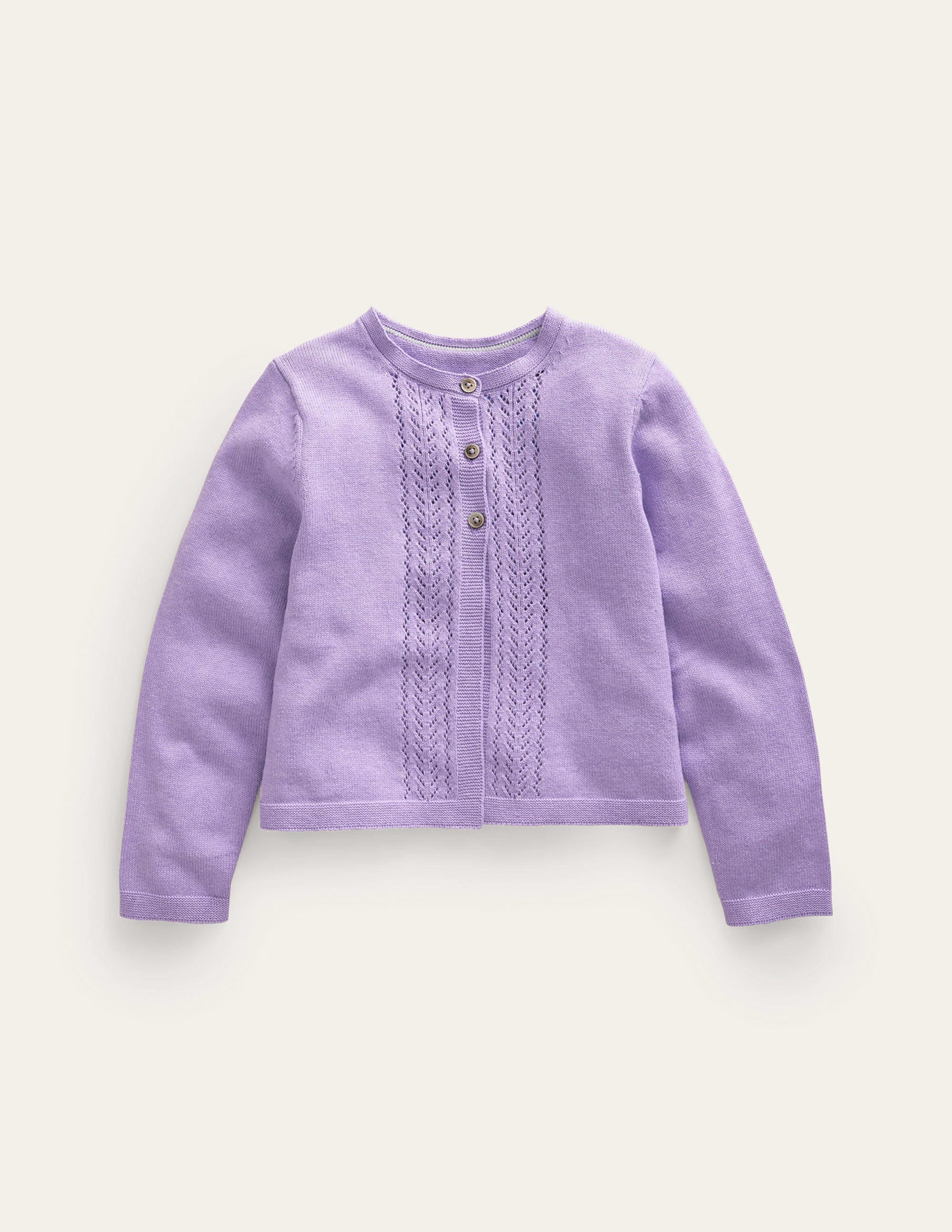 Cardigan en coton et pointelle-Parmaviolett - Image 1