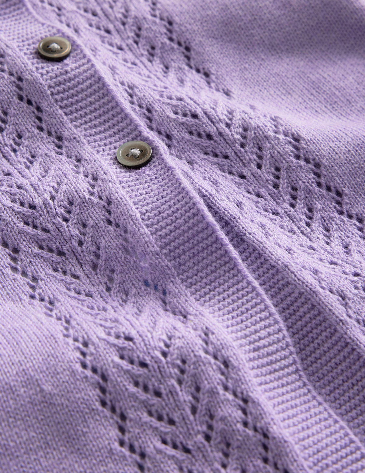 Cardigan en coton et pointelle-Parmaviolett - Image 3