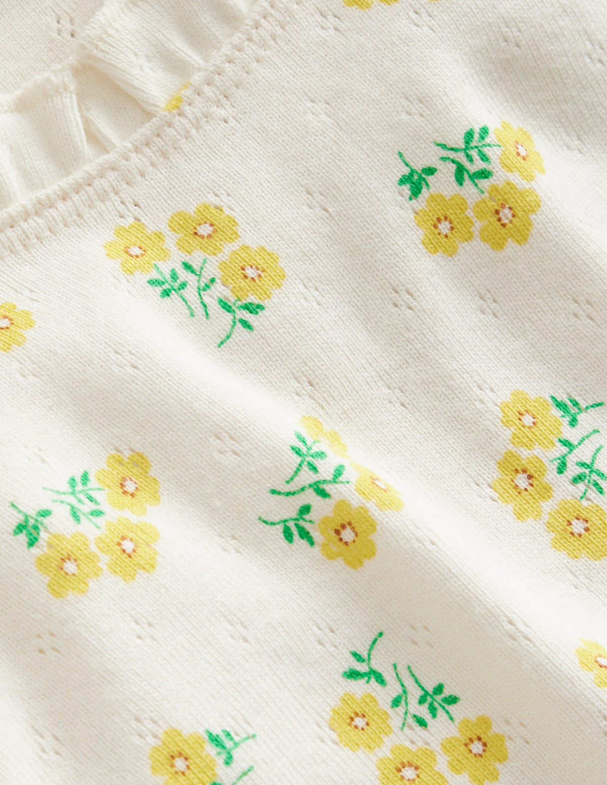 Pointelle-Top-Vanilleschote Kleines Blumenmuster - Image 3