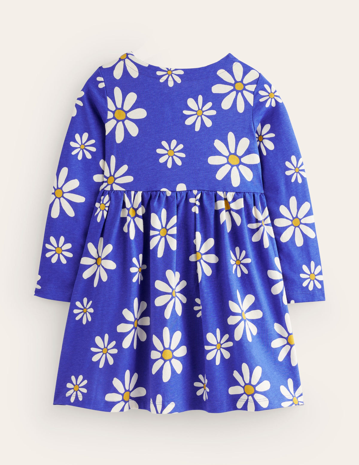 Lustiges Jerseykleid mit langen Ärmeln-Saphirblau Gänseblümchen - Image 2